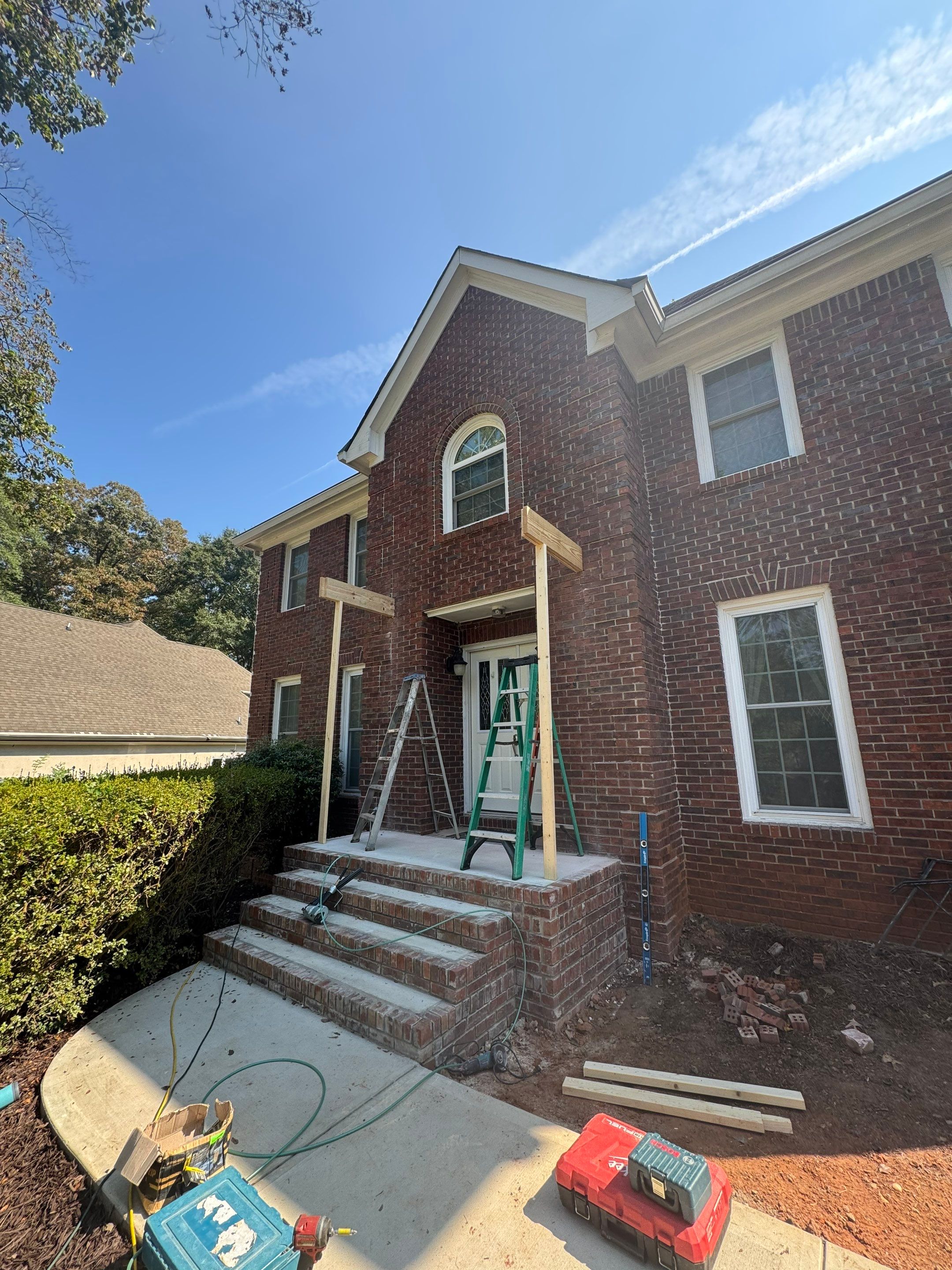 Custom Front Entry Portico Installation in Marietta by Swift Home Renovations 