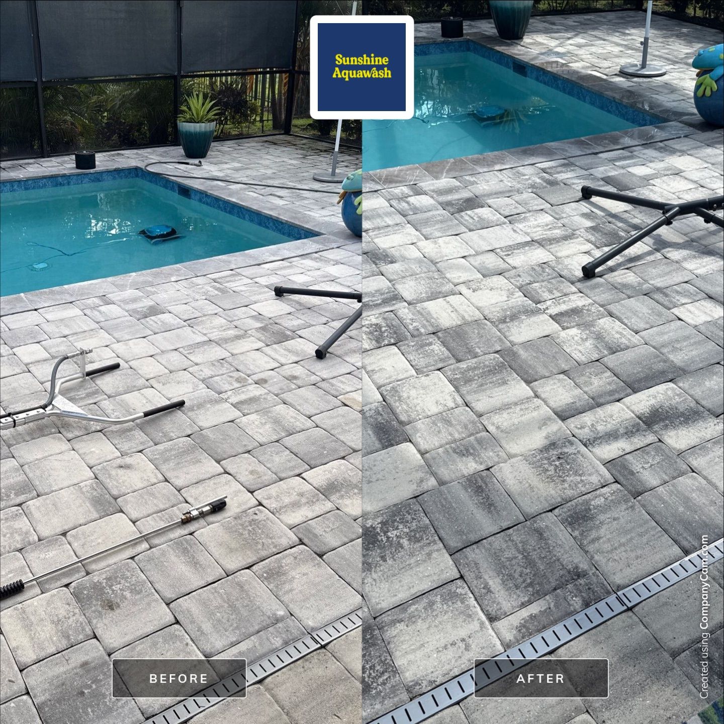 Paver Pool Deck & Screen Enclosure Cleaning – North River Ranch, Parrish, FL by Sunshine AquaWash