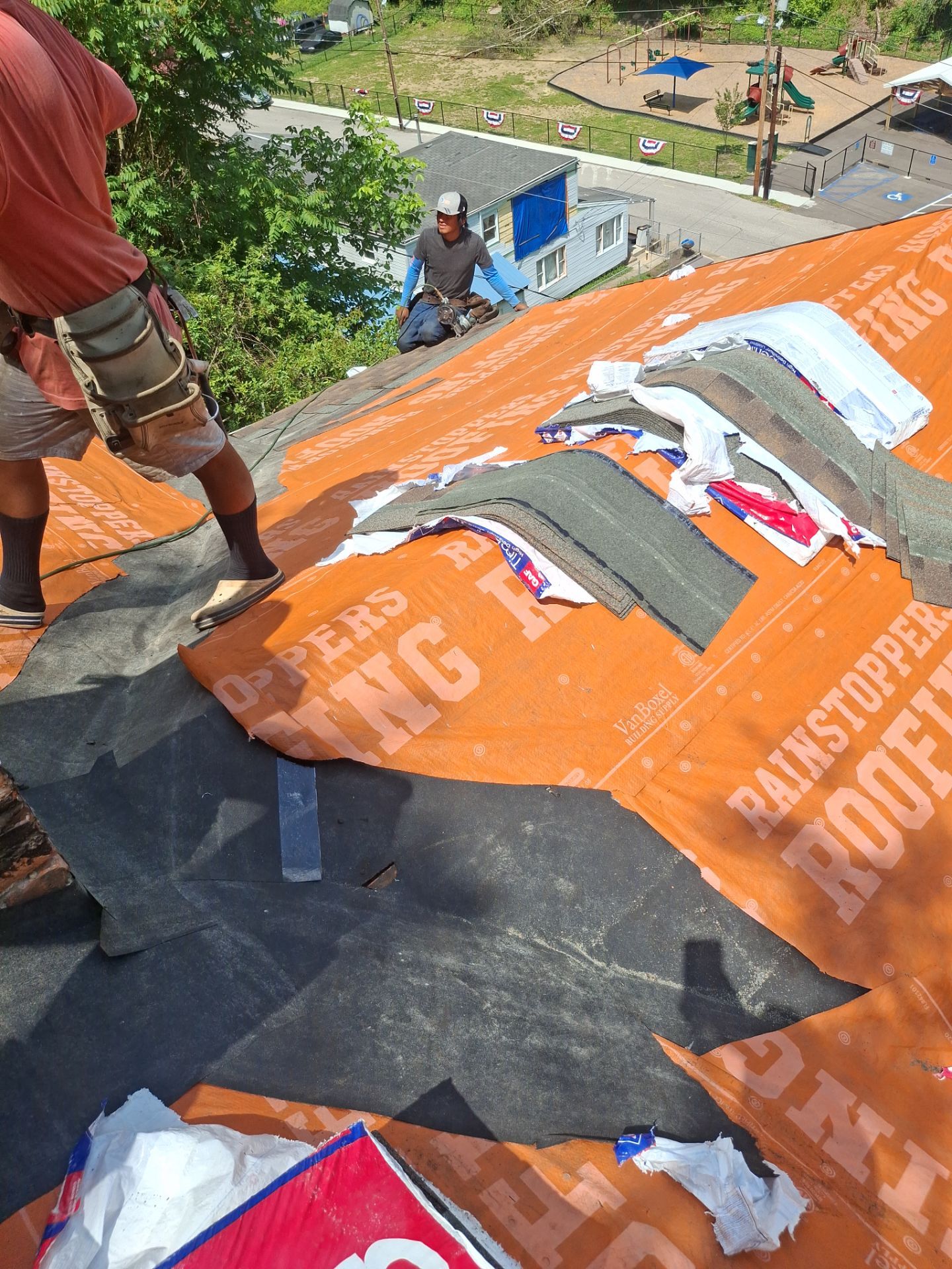 Residential Roofing Installation using GAF Timberline HDZ Barkwood by Rainstoppers Roofing