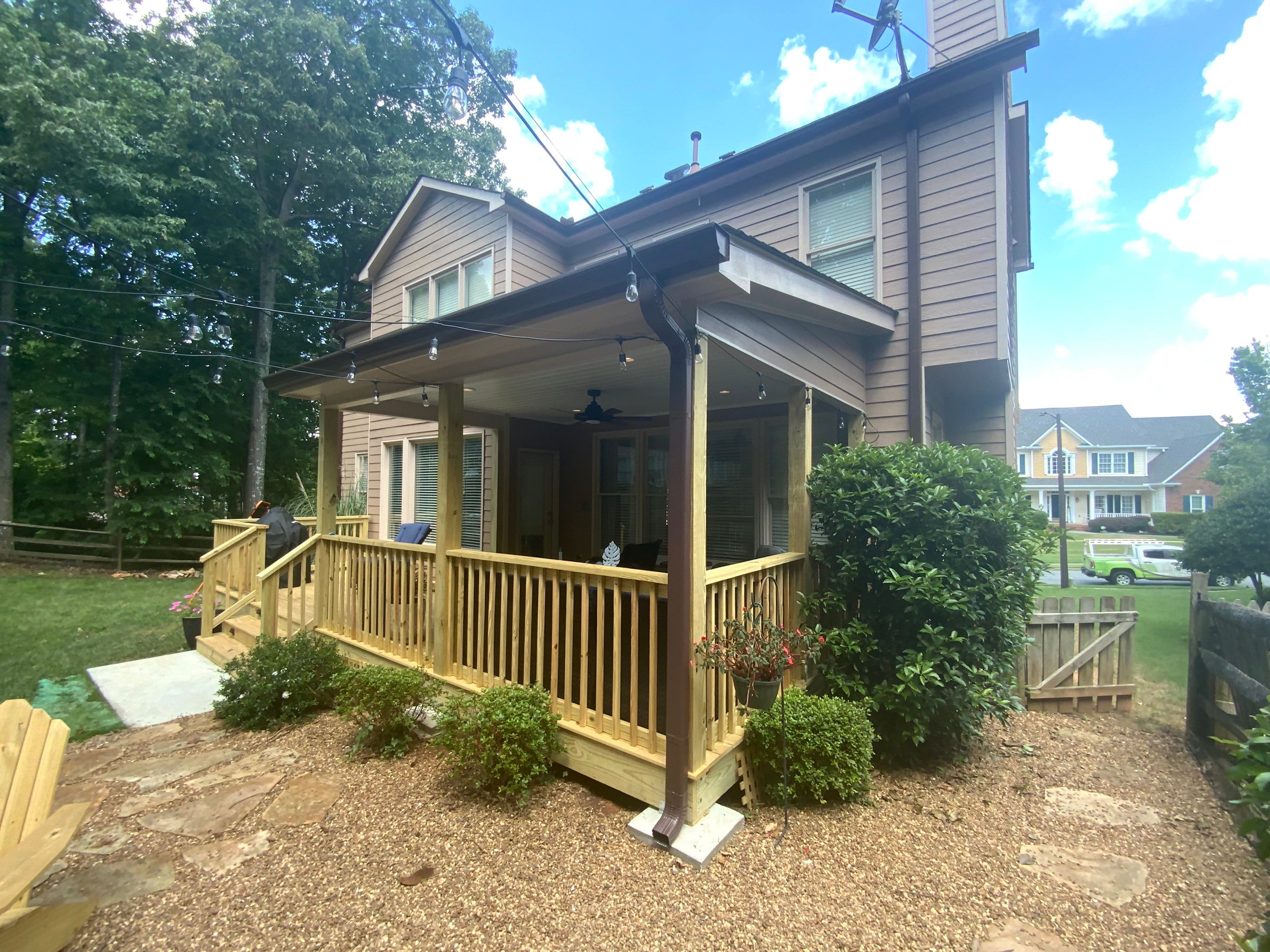 Custom Wooden Deck and Covered Porch Addition in Kennesaw by Swift Home Renovations