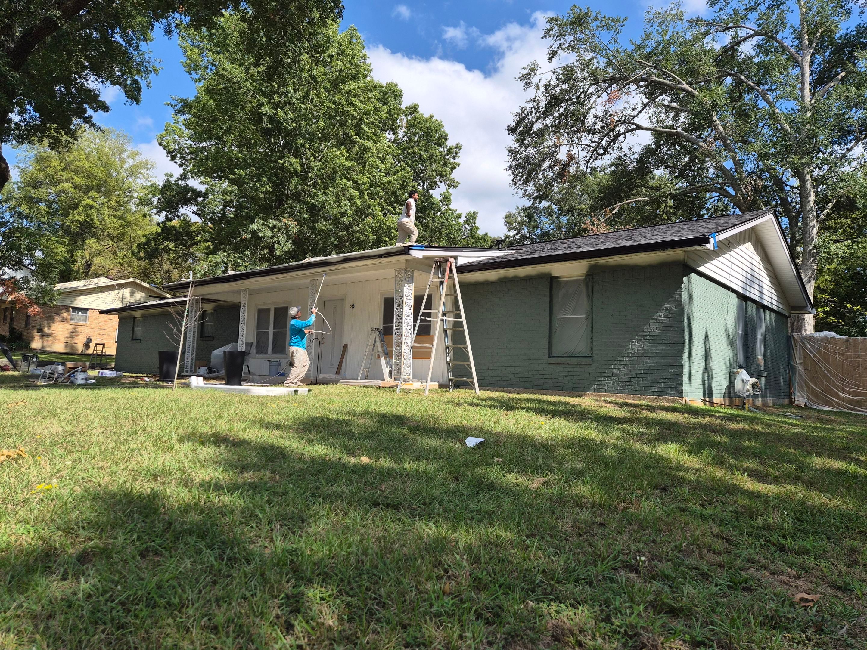 From Basic Brick to Bold Sage Green in Tyler, TX! Quality Coats Painting by Quality Coats Painting
