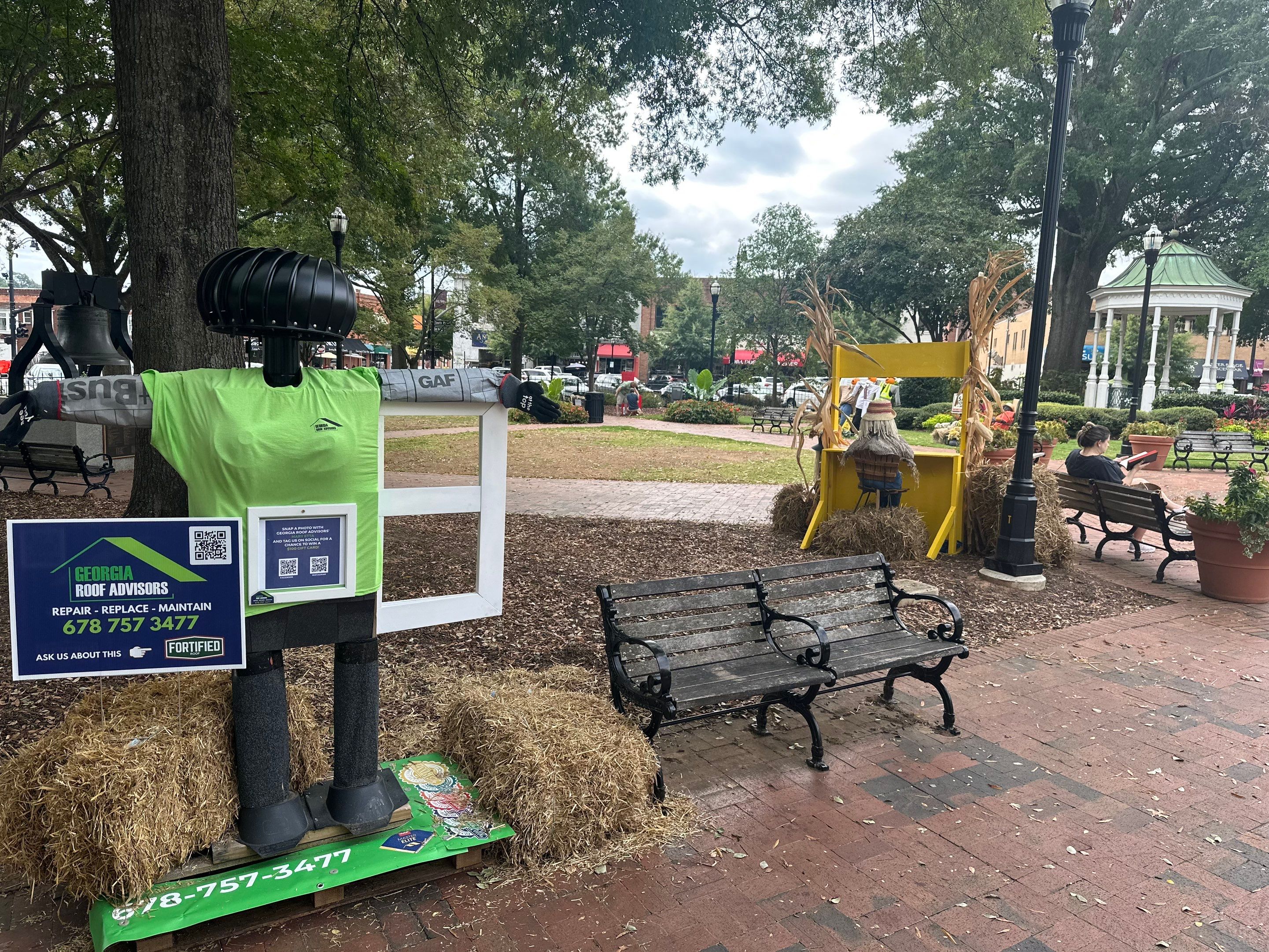Annual Roofing Material Squarecrow Builds in Marietta Square by Georgia Roof Advisors