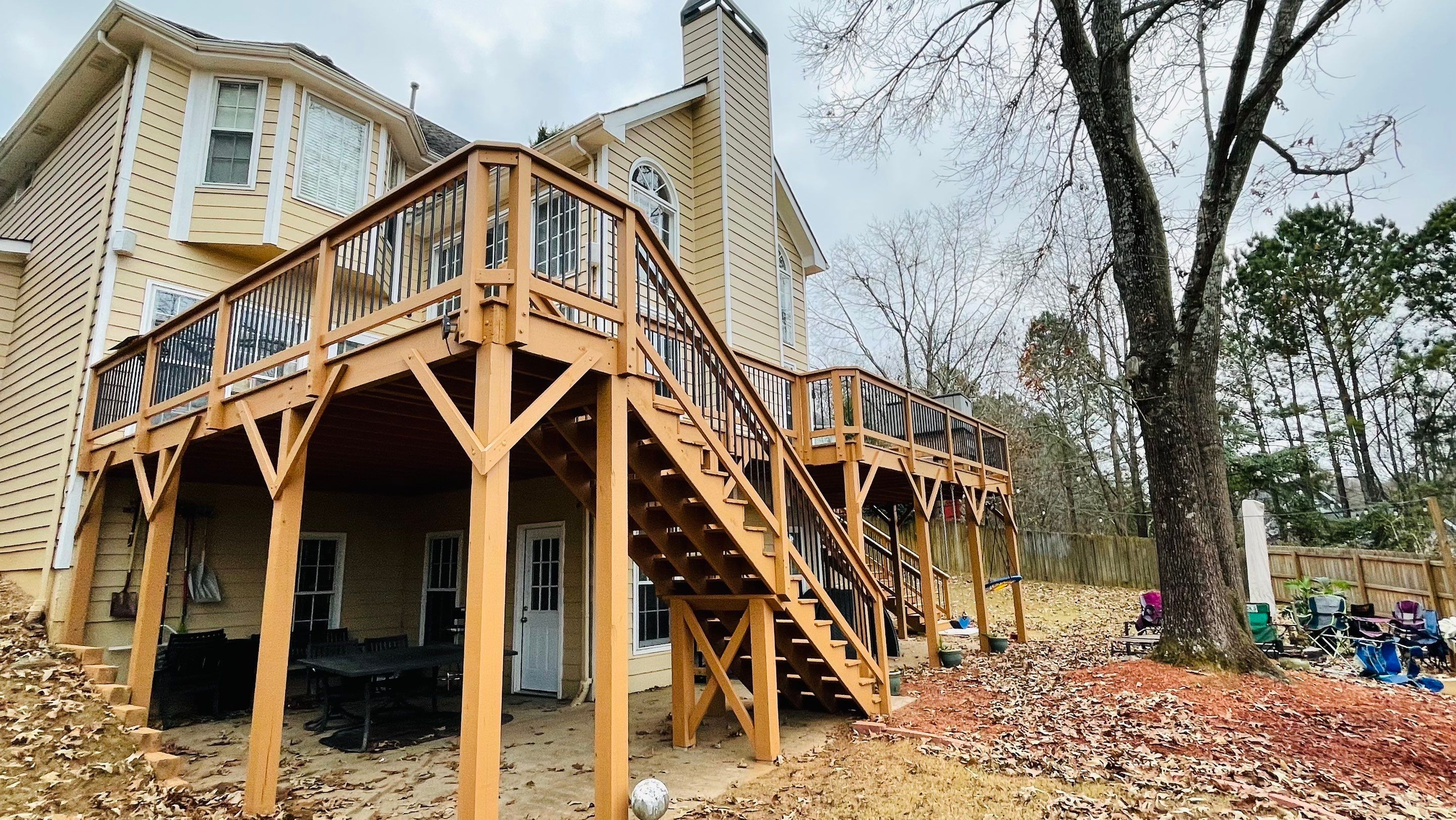 Elevated Deck Staining and Structural Sealing in Alpharetta by Swift Home Renovations