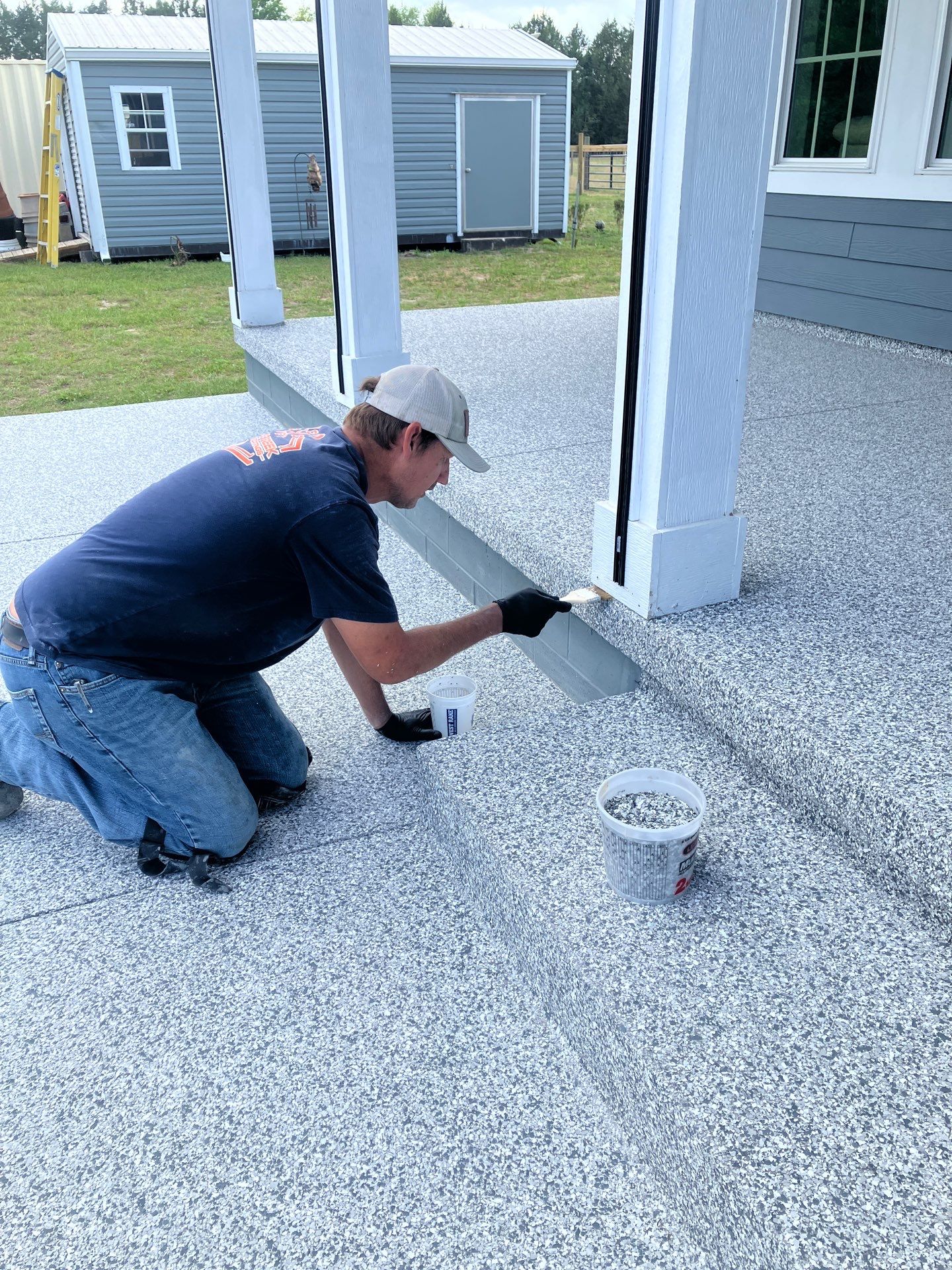 Back Patio in Slate Stone by Cross Creek Concrete Coatings