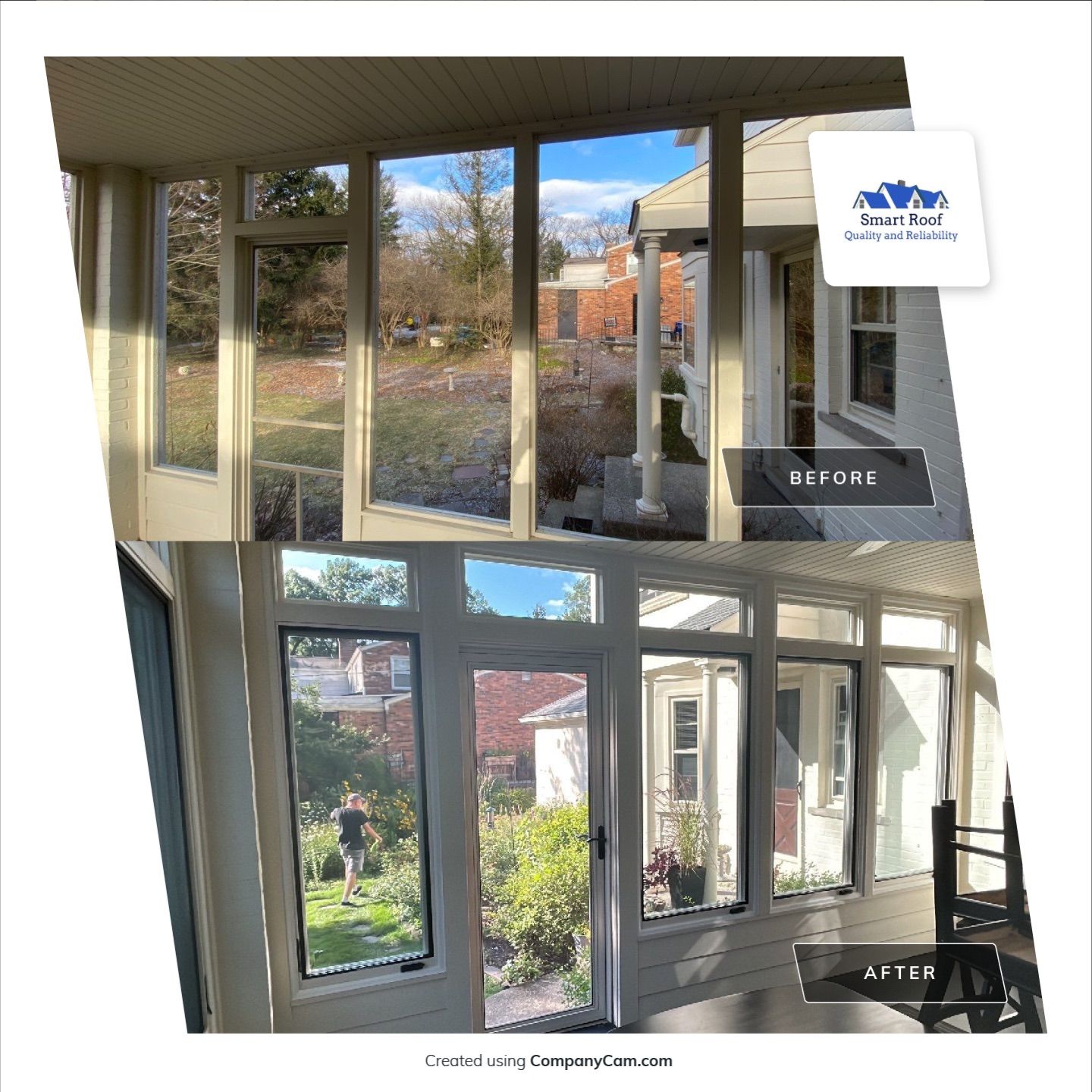 Window Installation using Andersen Windows E-Series with aluminum clad by Smart Roof