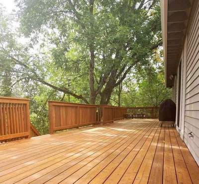 Deck Restoration using Armstrong-Clark Semi-Transparent Cedar 97229
