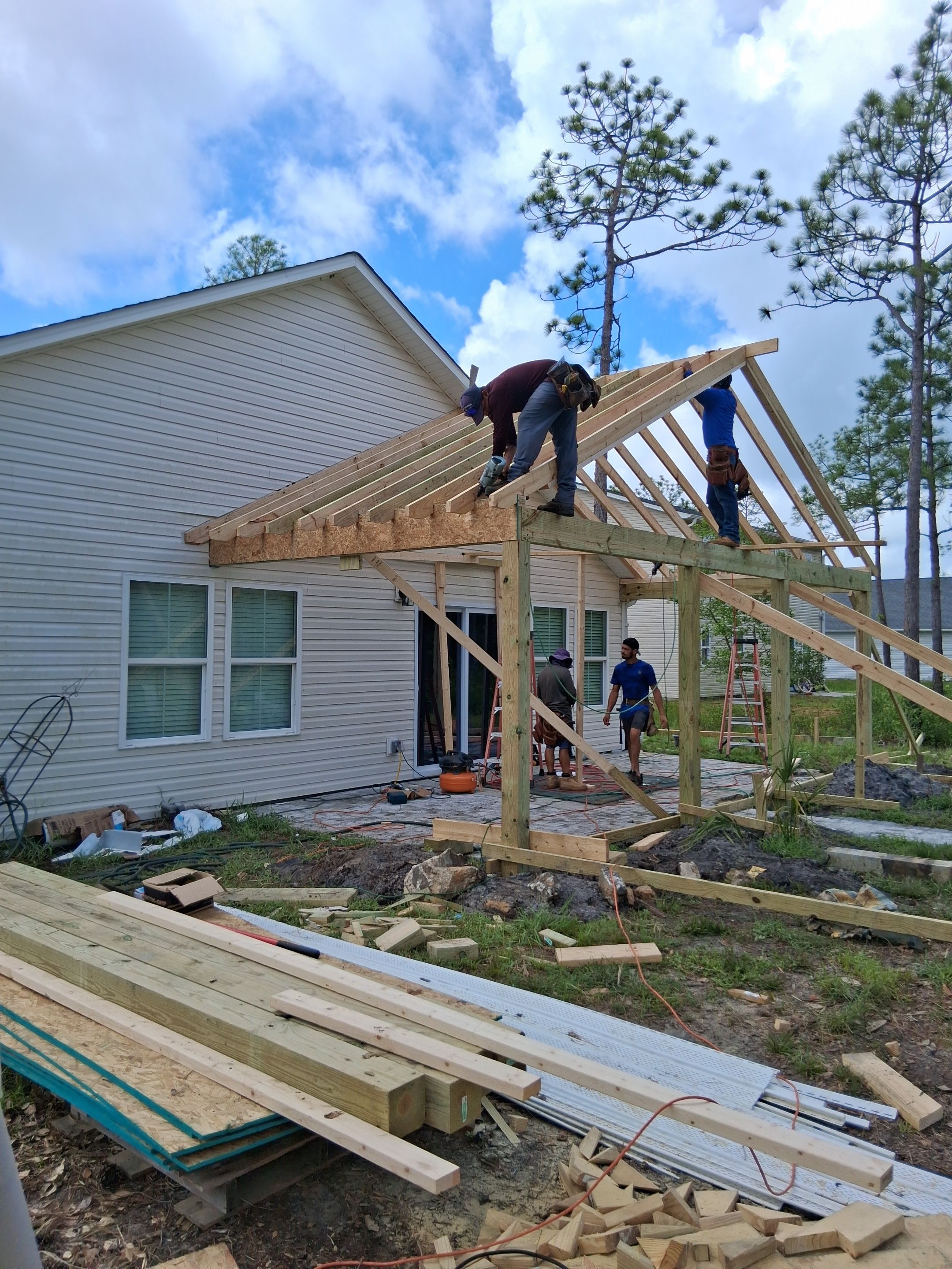 Custom Covered Porch Addition in Boiling Spring Lakes, NC by RGR Construction and Roofing, LLC