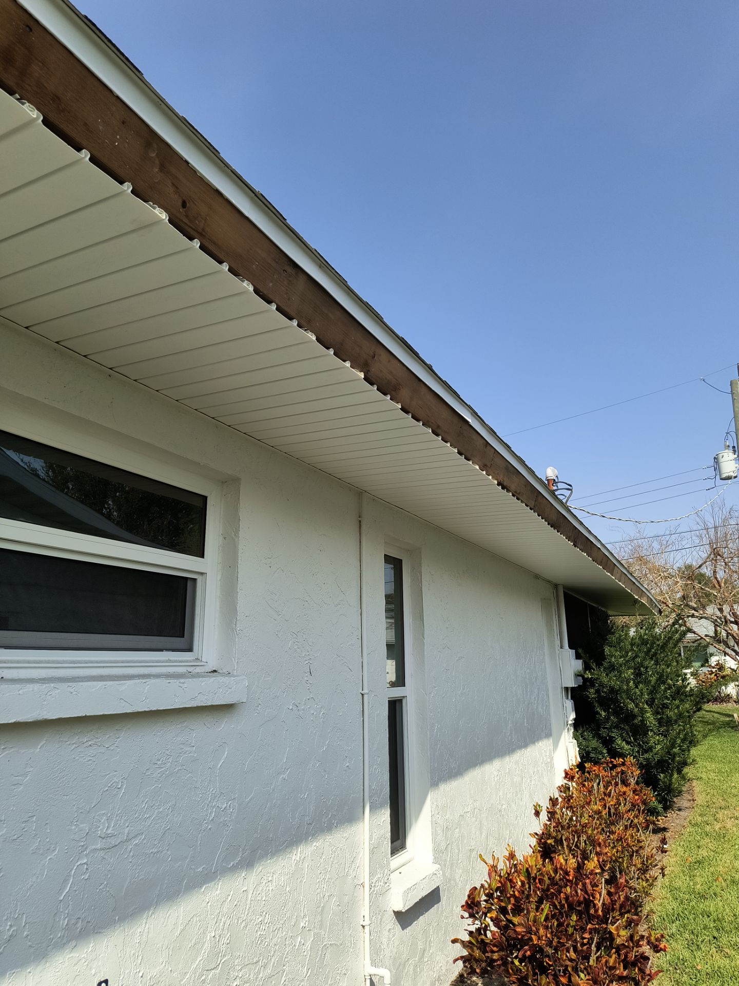 Aluminum White Soffit Installation in Sarasota FL by Gutter Professors