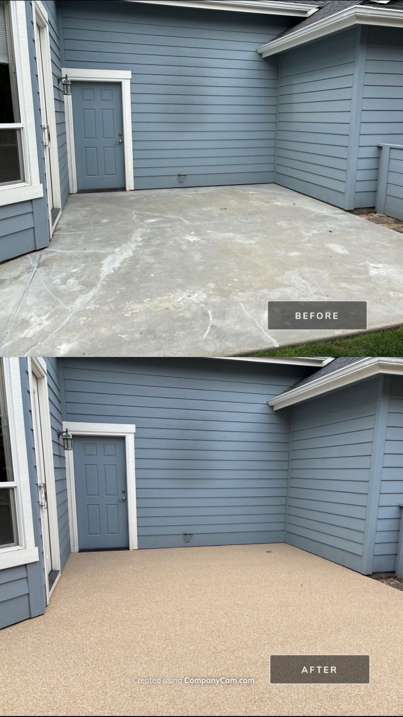 Flaking and Deteriorating Patio Made NEW! by Mr. Mudd Concrete