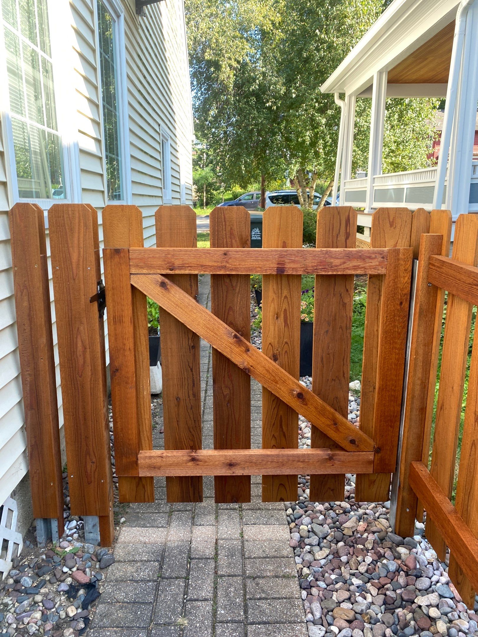 Clear Cedar | 6' | Side by Side | 2x6 Cap & Trim • Pecan by Madison Fence Company