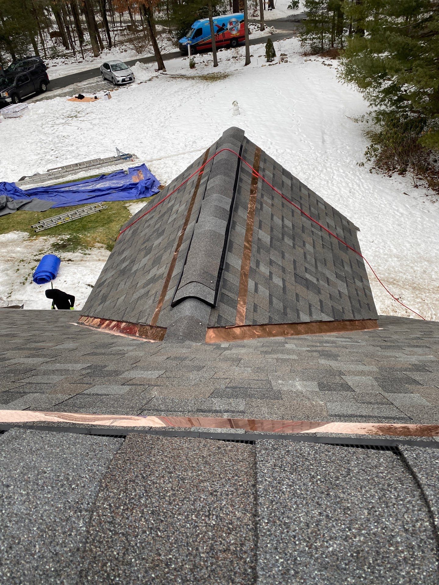 Carlisle Roofing Installation using Owens Corning Shingles and Copper by Mighty Dog Roofing of Greater Middlesex County