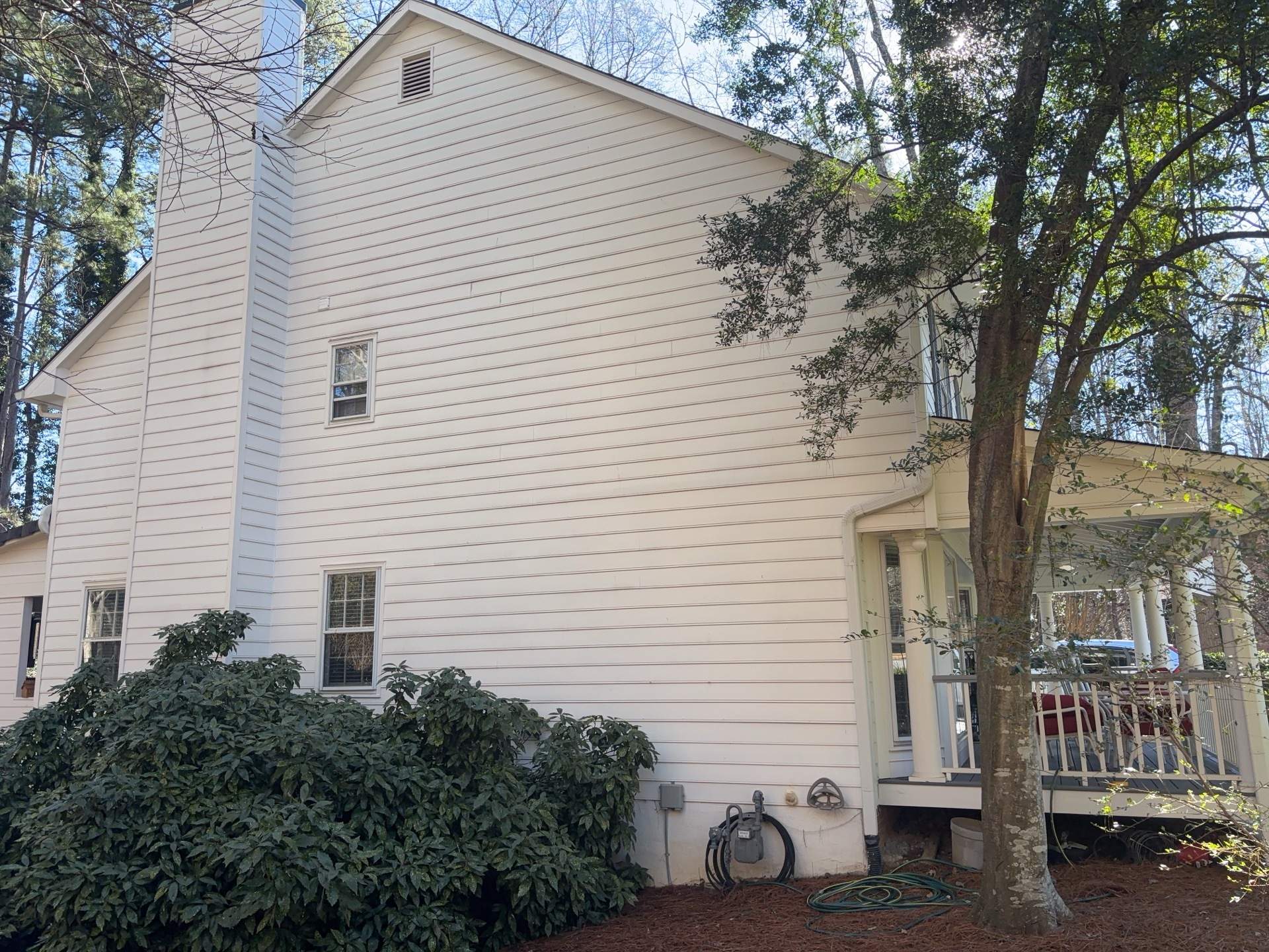 Marietta James Hardie Siding Installation, Rotted Wood Replacement, Exterior Painting, and Deck Stain using Sherwin Williams SuperDeck SOLID Stain by Nelson Exteriors