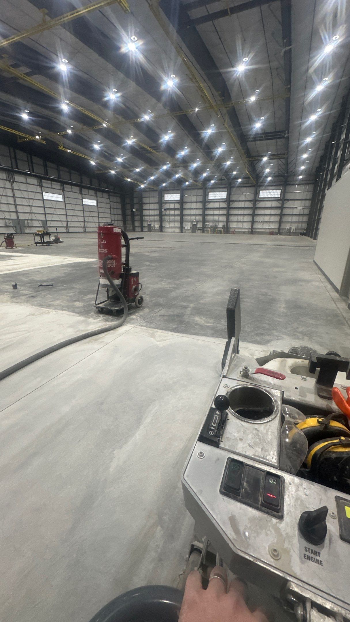 Airplane Hanger using Light Grey Commercial Penntek Epoxy by Croc Coatings, LLC