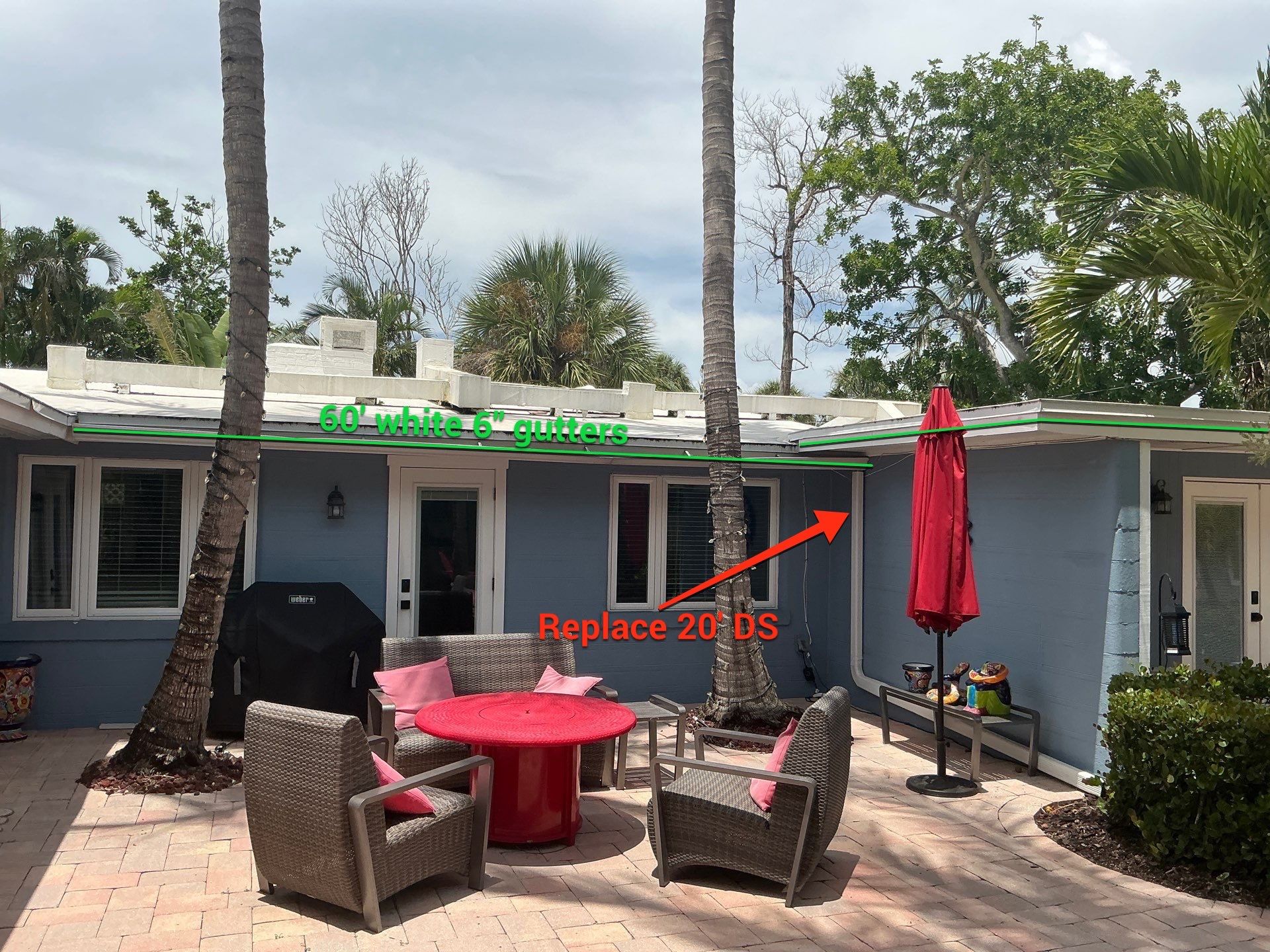 Replace gutter using 6 Inch Seamless Gutters in Siesta Key FL by Gutter Professors