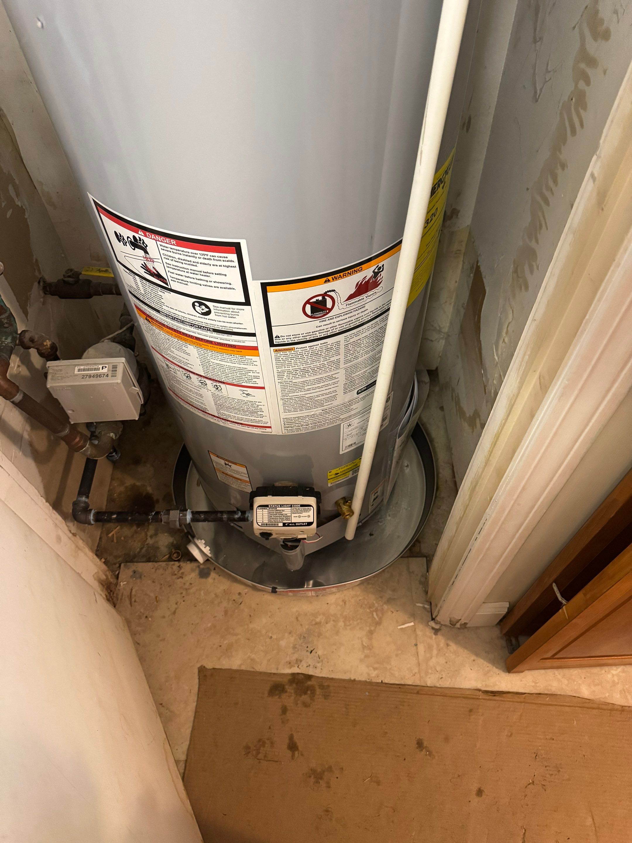 Closet Water Heater Replacement by Stake Plumbing and Heating
