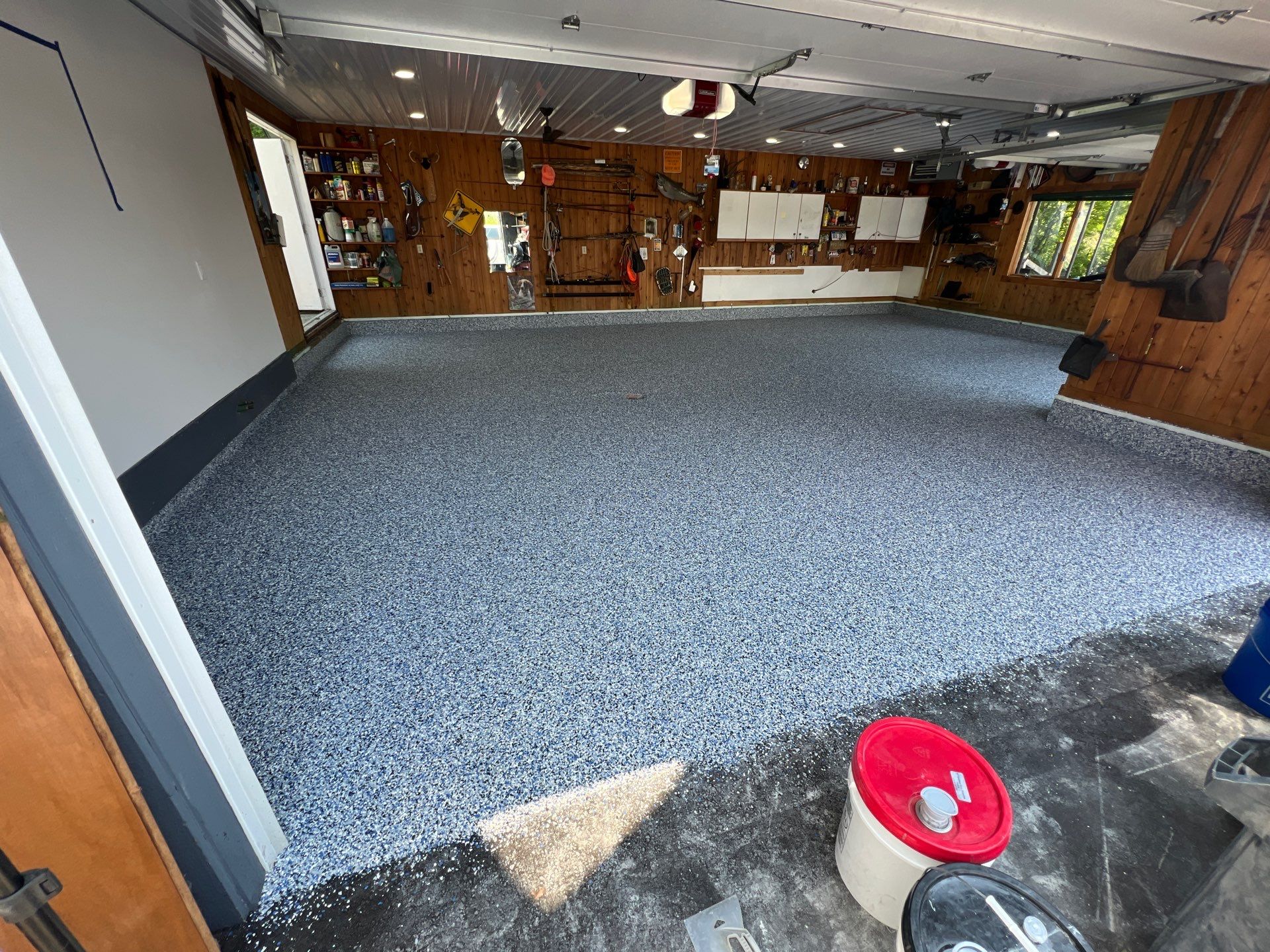 Durable & Decorative Epoxy Flake Floor Installation by Gordon Painting