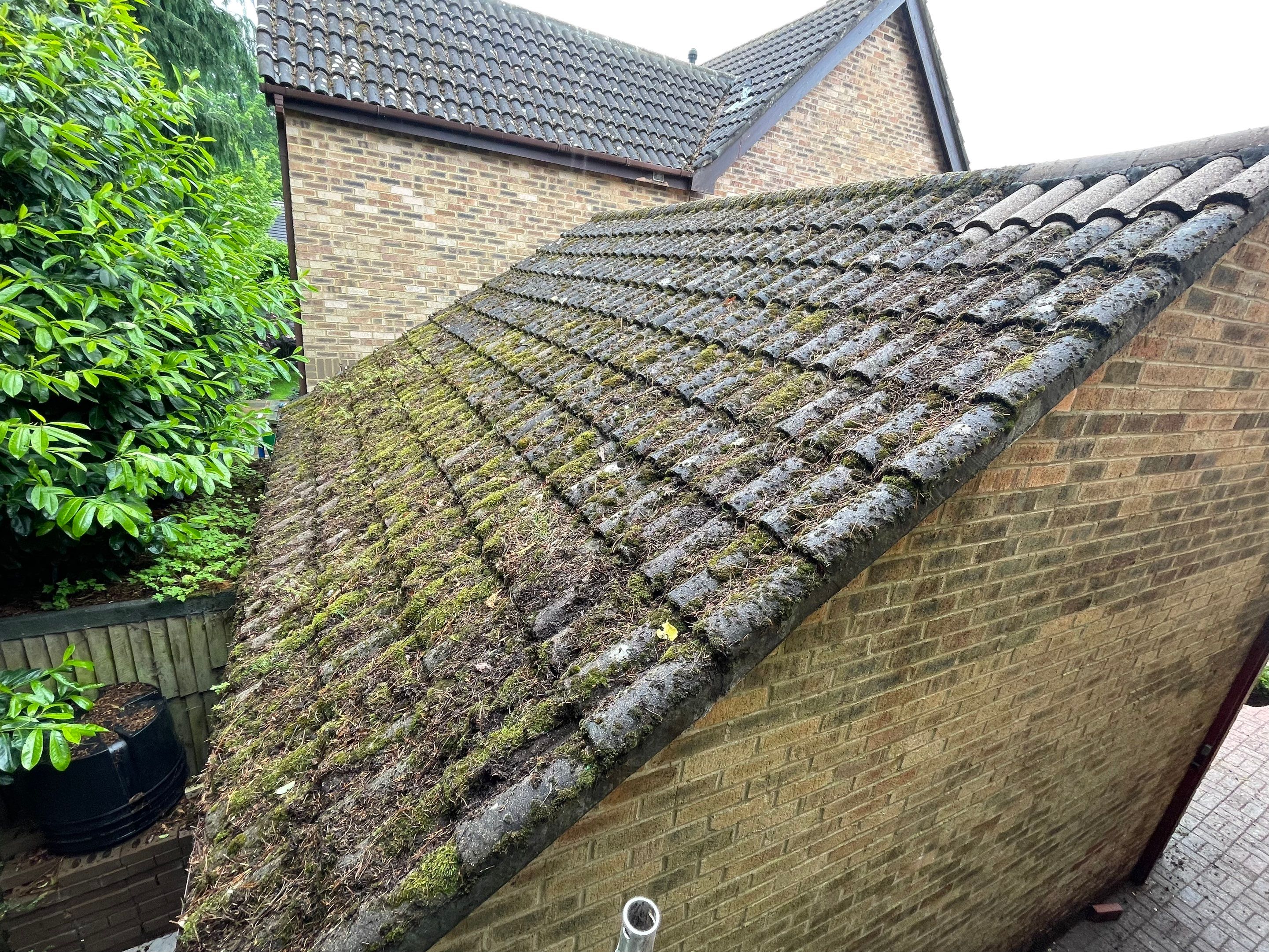 Roof Clean - Moss Removal using Honda 15lpm Low Pressure Washing Machine by Ges Exterior Cleaning ltd