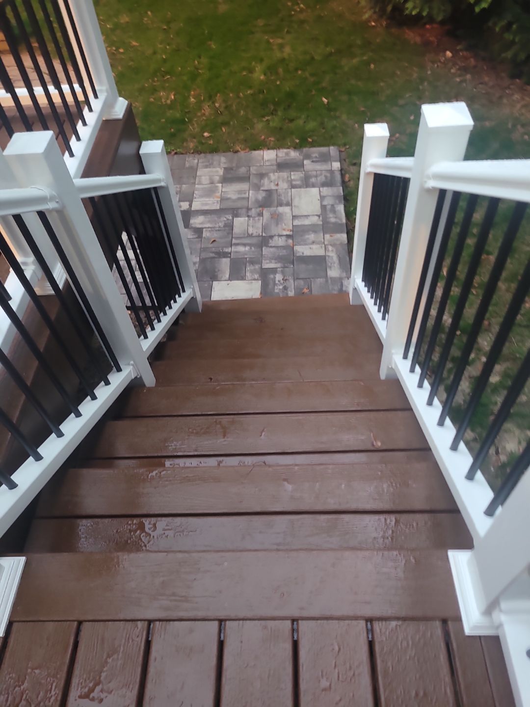 Fuquay-Varina Outdoor Upgrade – Composite Deck & Paved Landing by Elite Remodeling and Design LLC