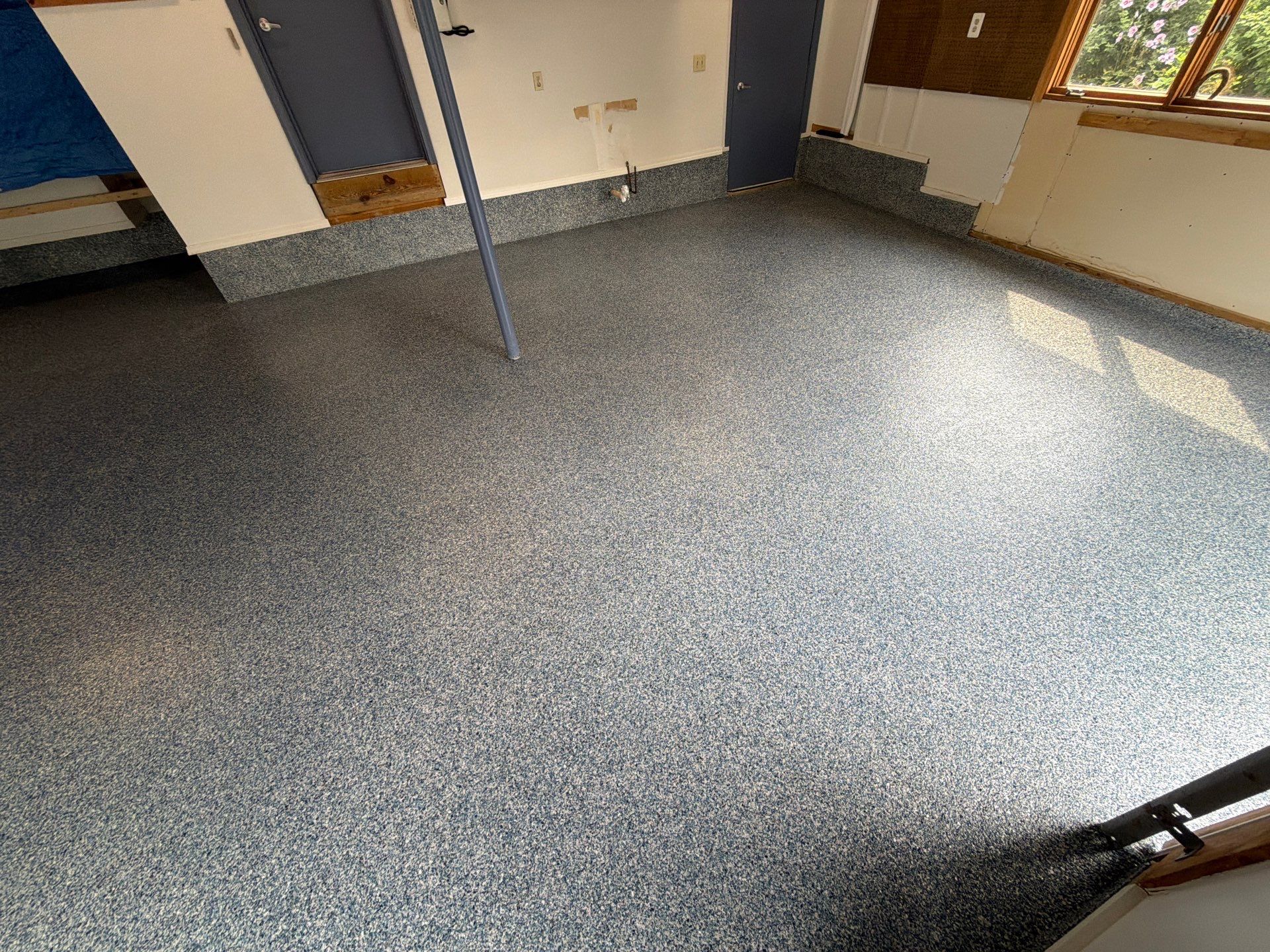 Vintage Cobalt Garage Coating by NG Masonry & Construction LLC