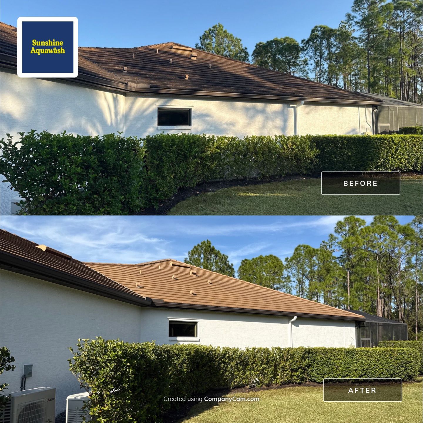 Flat Tile Roof, Paver Pool Deck & Driveway Cleaning | Cove at Twin Rivers, Parrish FL by Sunshine AquaWash