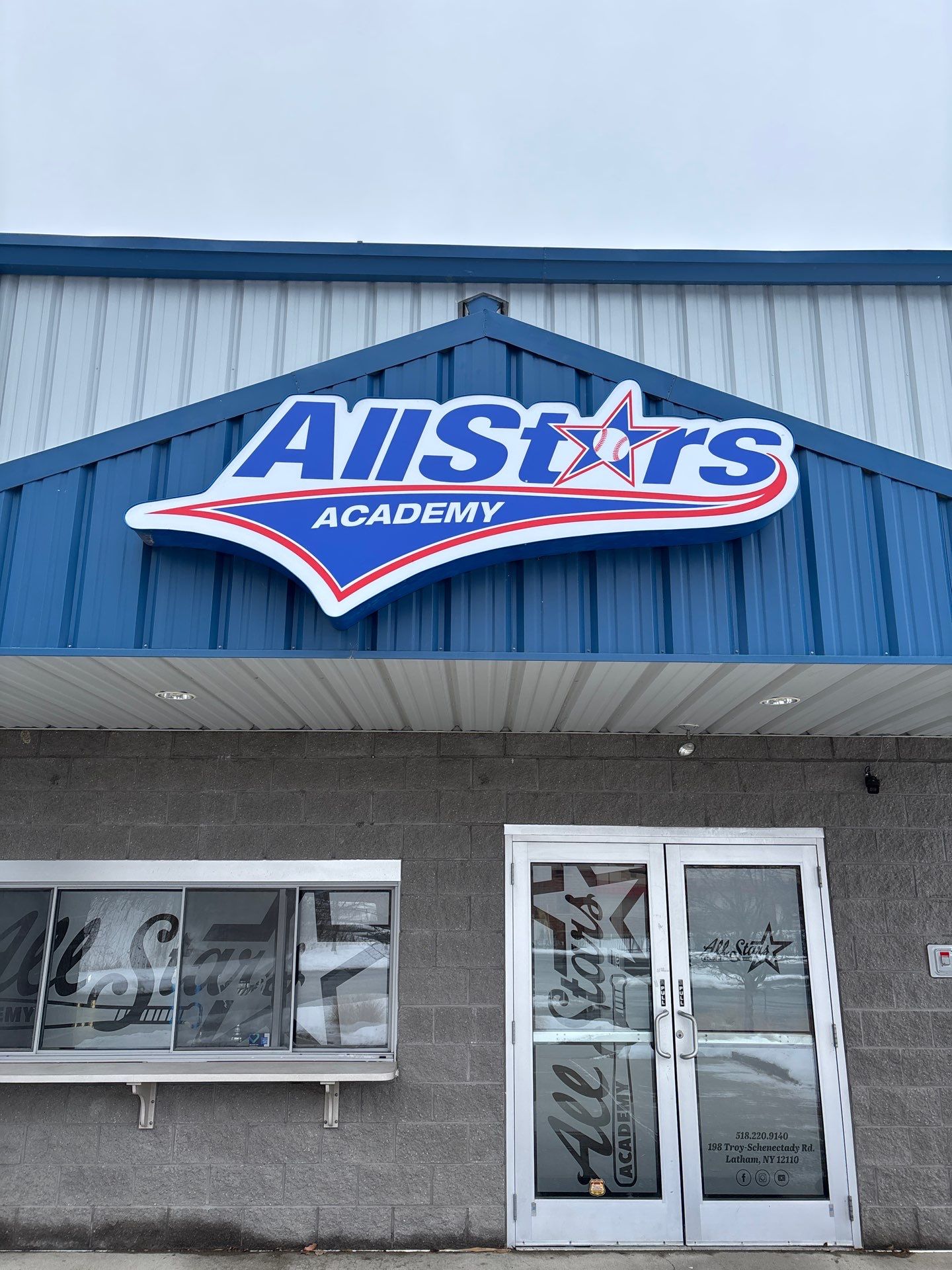 Allstars Academy Pylon and Building Signage Installation by FASTSIGNS of Saratoga Springs