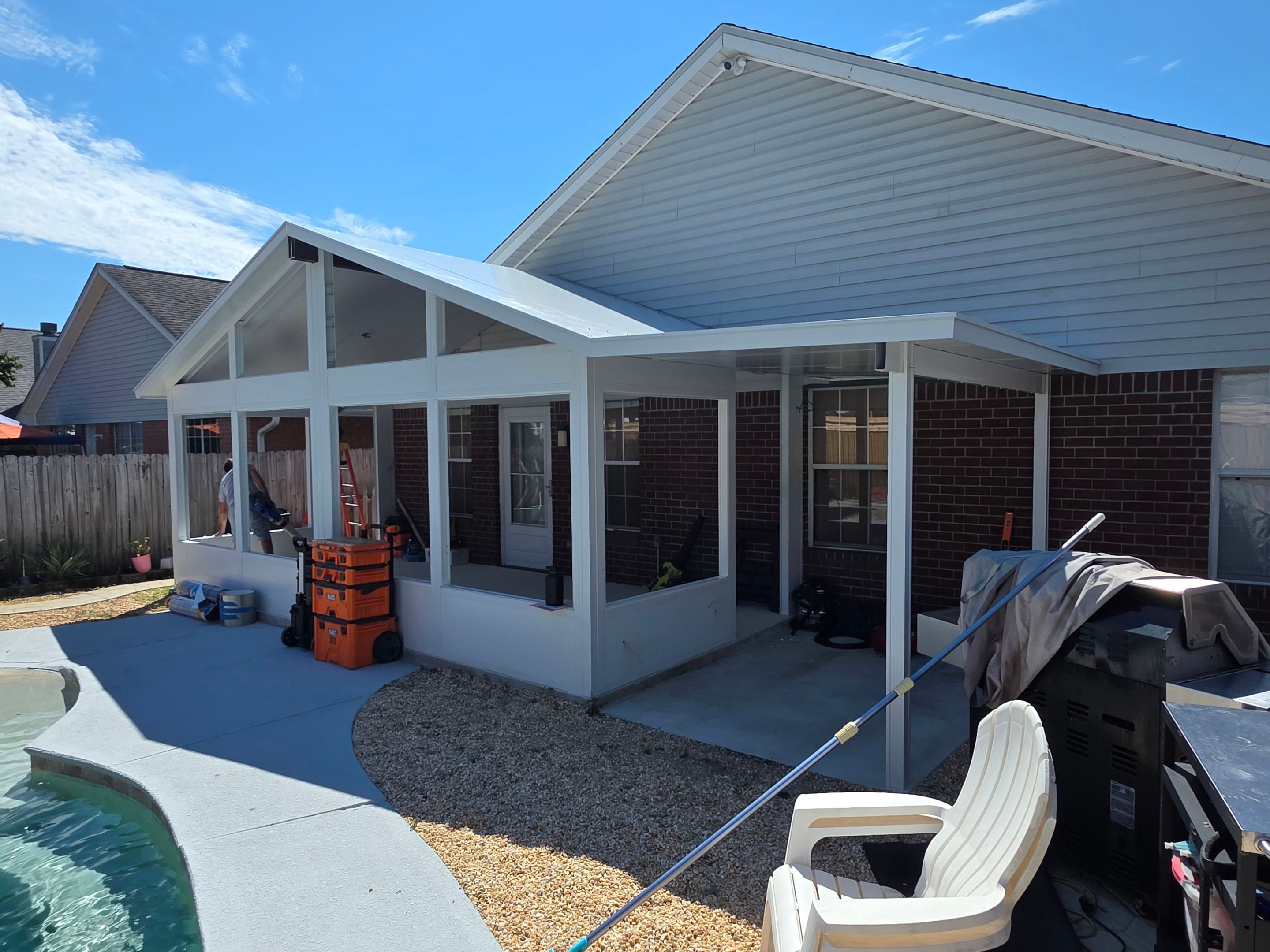 Fort Walton Beach Poolside Screen Room & Patio Cover by Titan Sunrooms