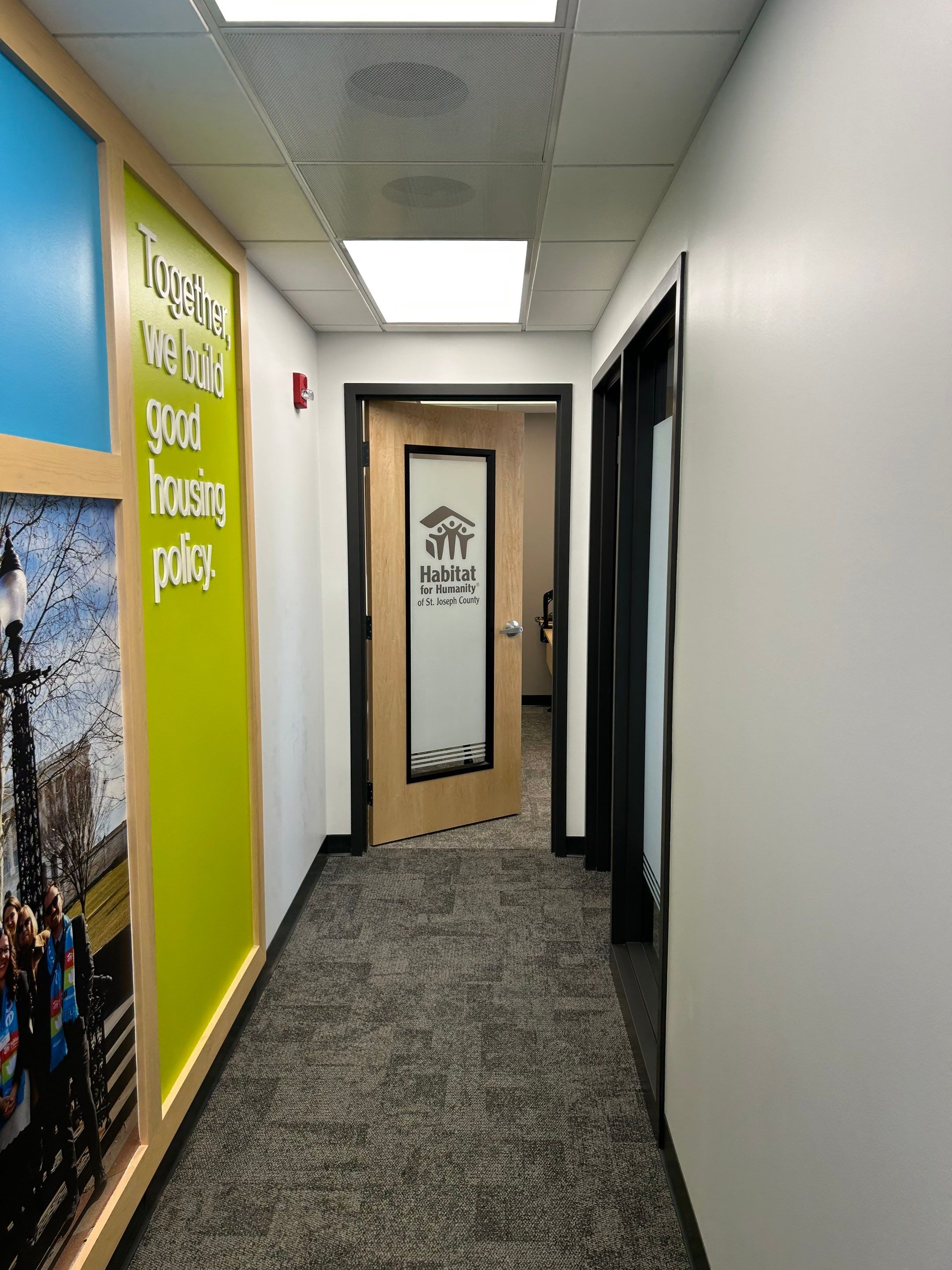 Custom Environmental Graphics and Comprehensive Signage in Mishawaka by Hayes Design co