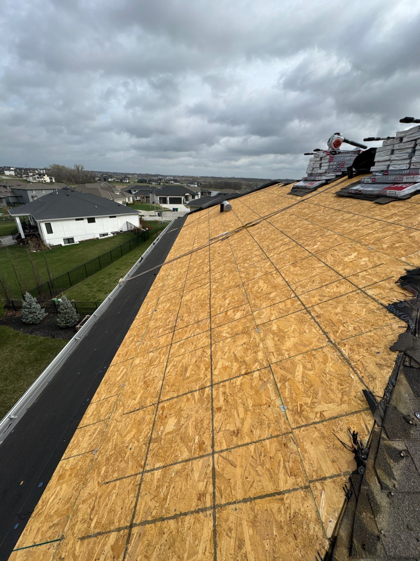 Residential Roof Restoration and Interior Ceiling Leak Repair in Omaha by Crows Roofing LLC
