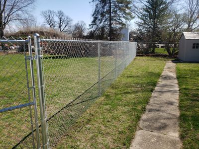 Residential Galvanized Chain Link Perimeter Fencing and Gate Installation