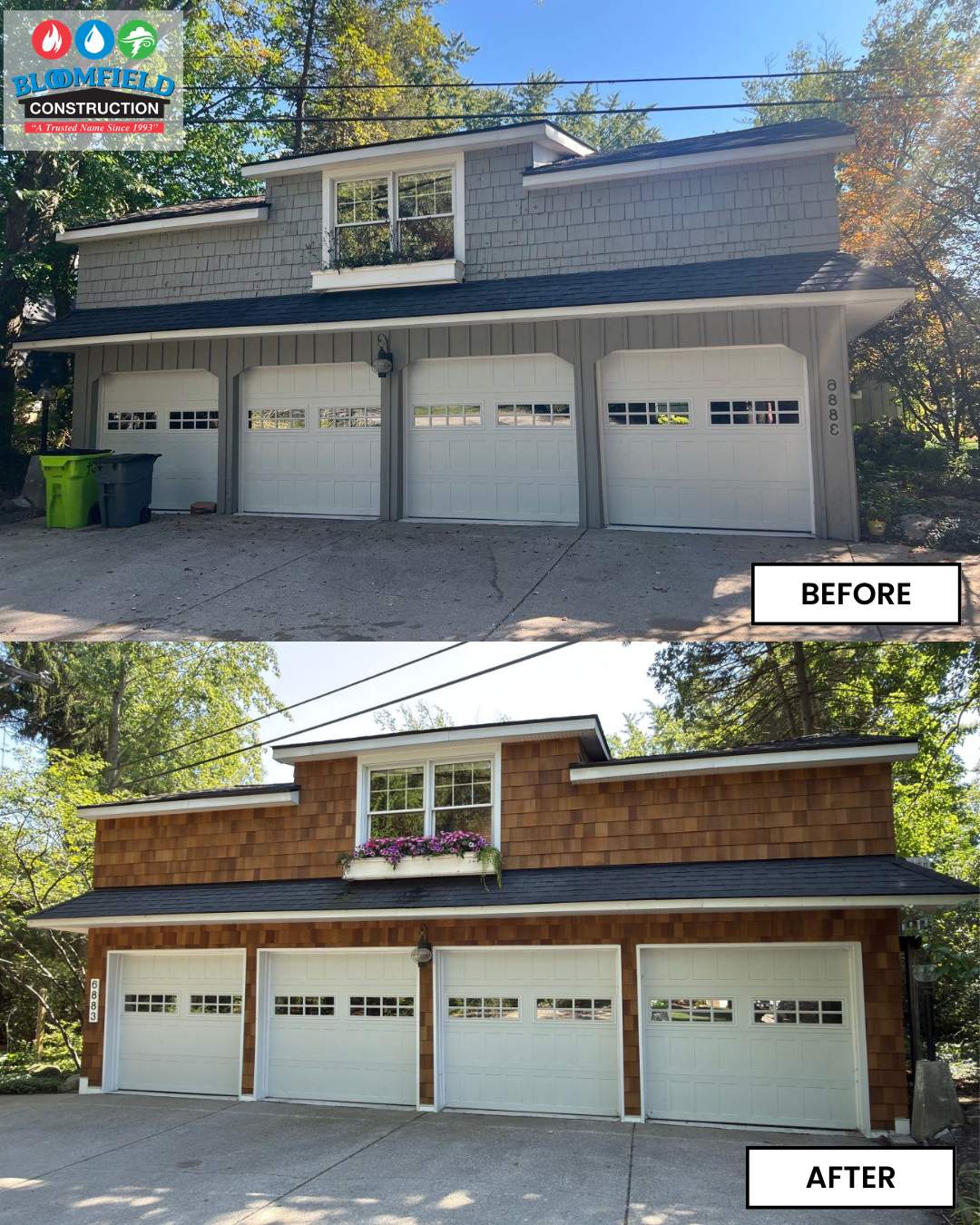 Cedar Siding Replacement  by Bloomfield Construction & Restoration
