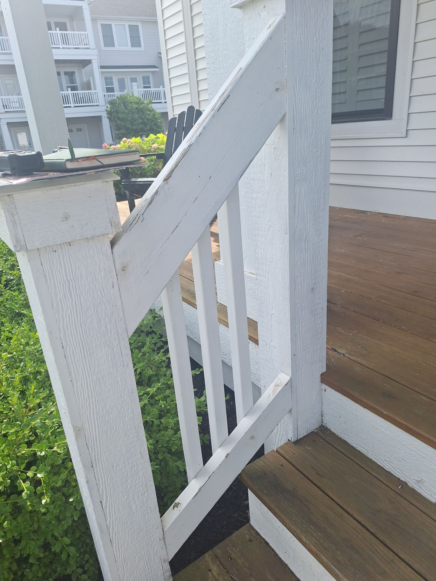 Freshly Stained Deck with Painted Railings by Gordon Painting