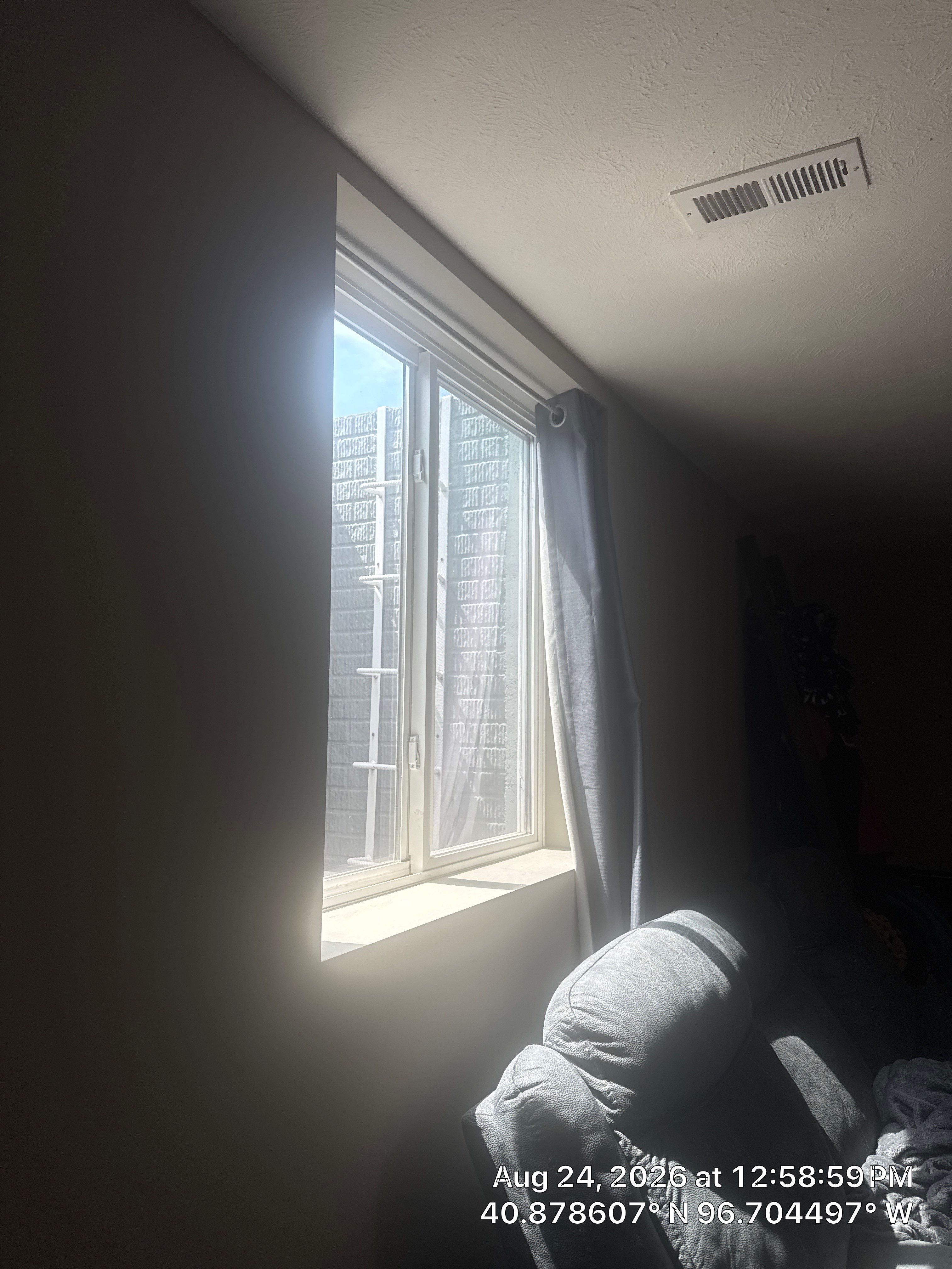 Lincoln Basement Window Drywall Repair and Ceiling Texturing by CompanyCam Sales Demo