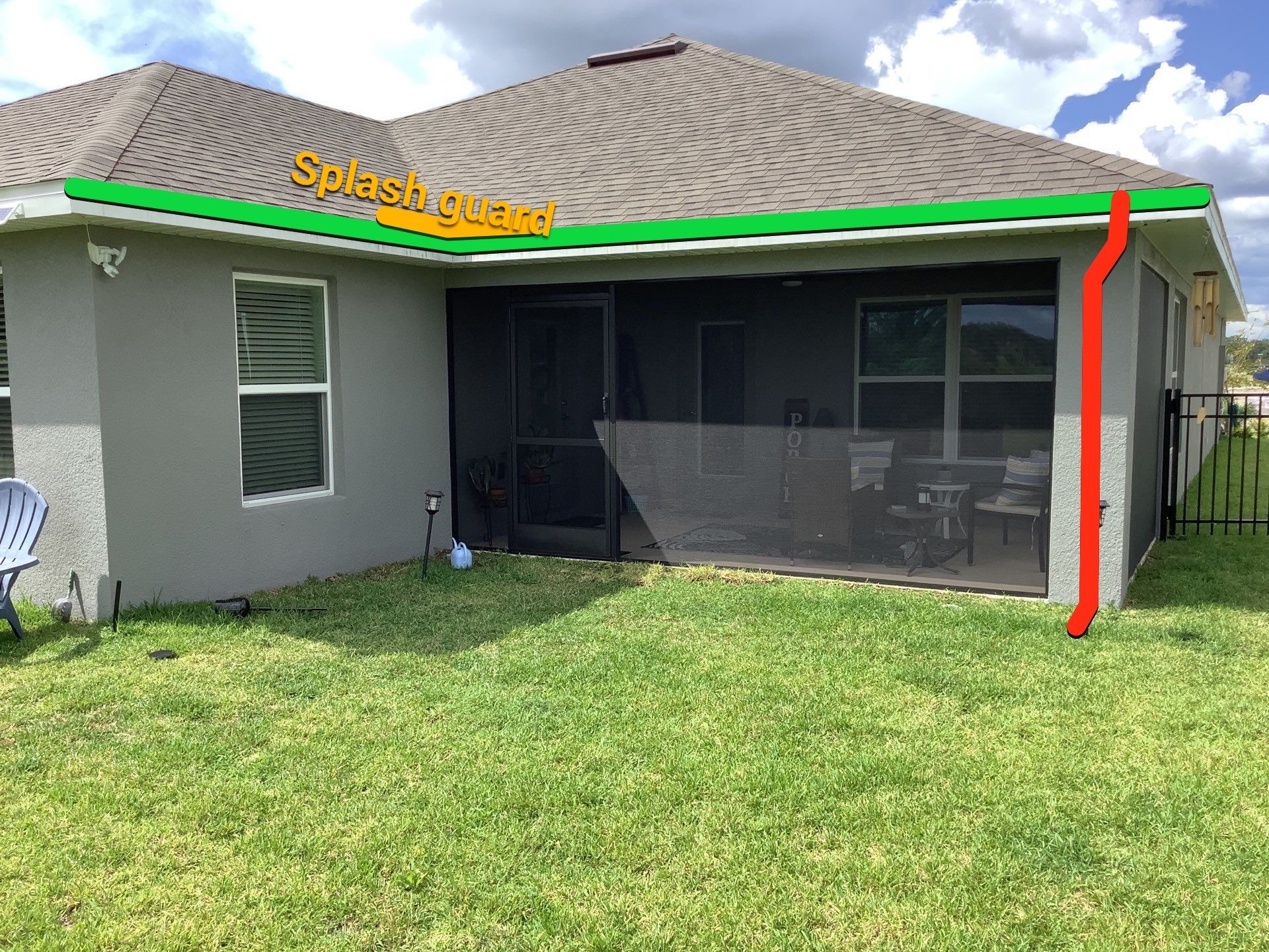 Grey Downspouts Installation in Parrish FL by Gutter Professors