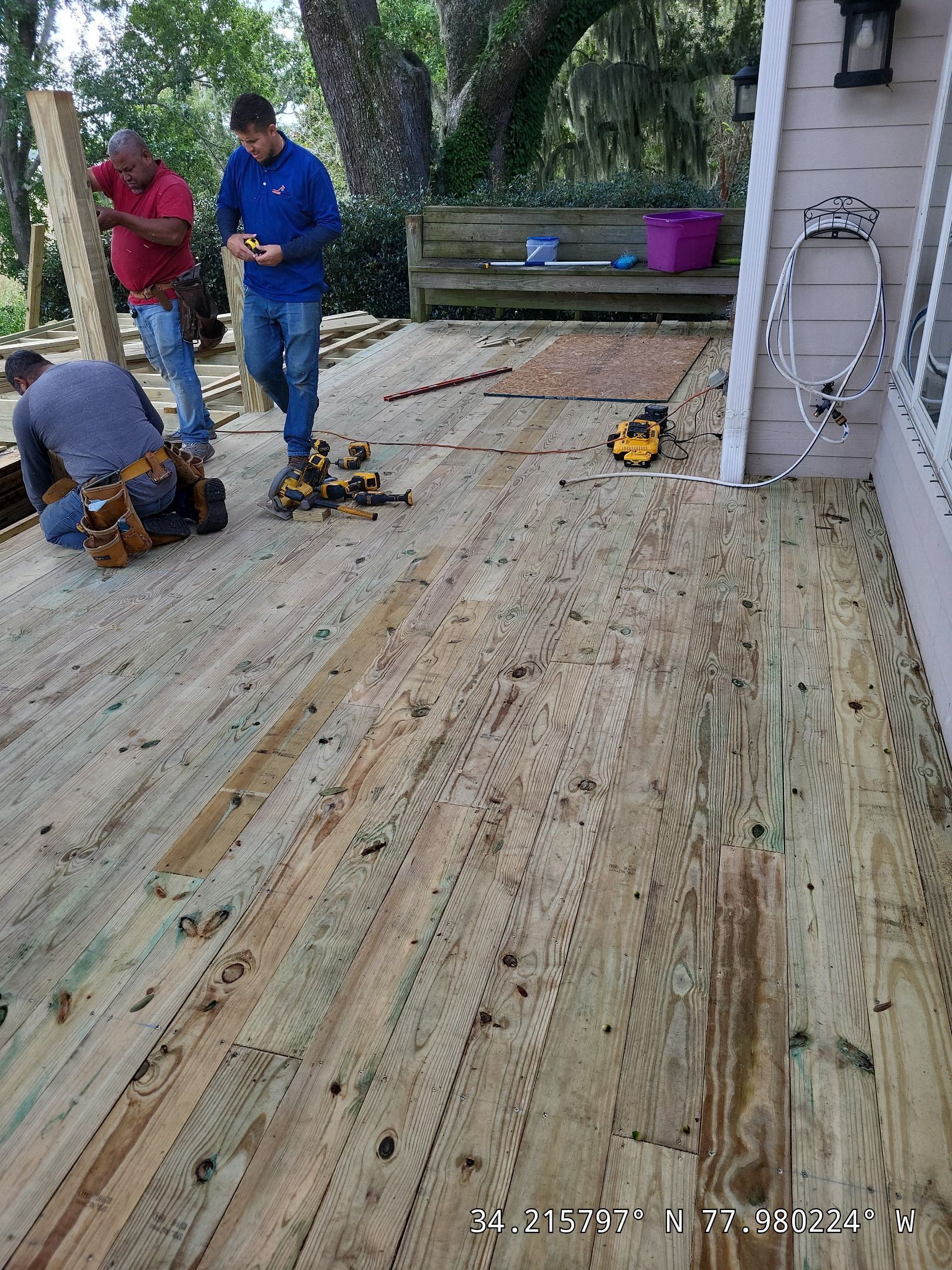 Custom Back Deck Build in Leland, NC by RGR Construction and Roofing, LLC