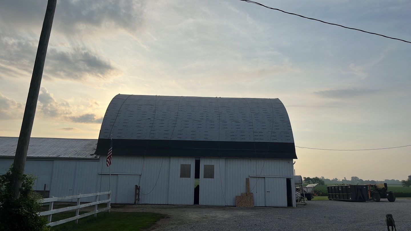 Barn Roofing Installation using GAF Timberline HDZ Charcoal by Nitro Roofing and Construction