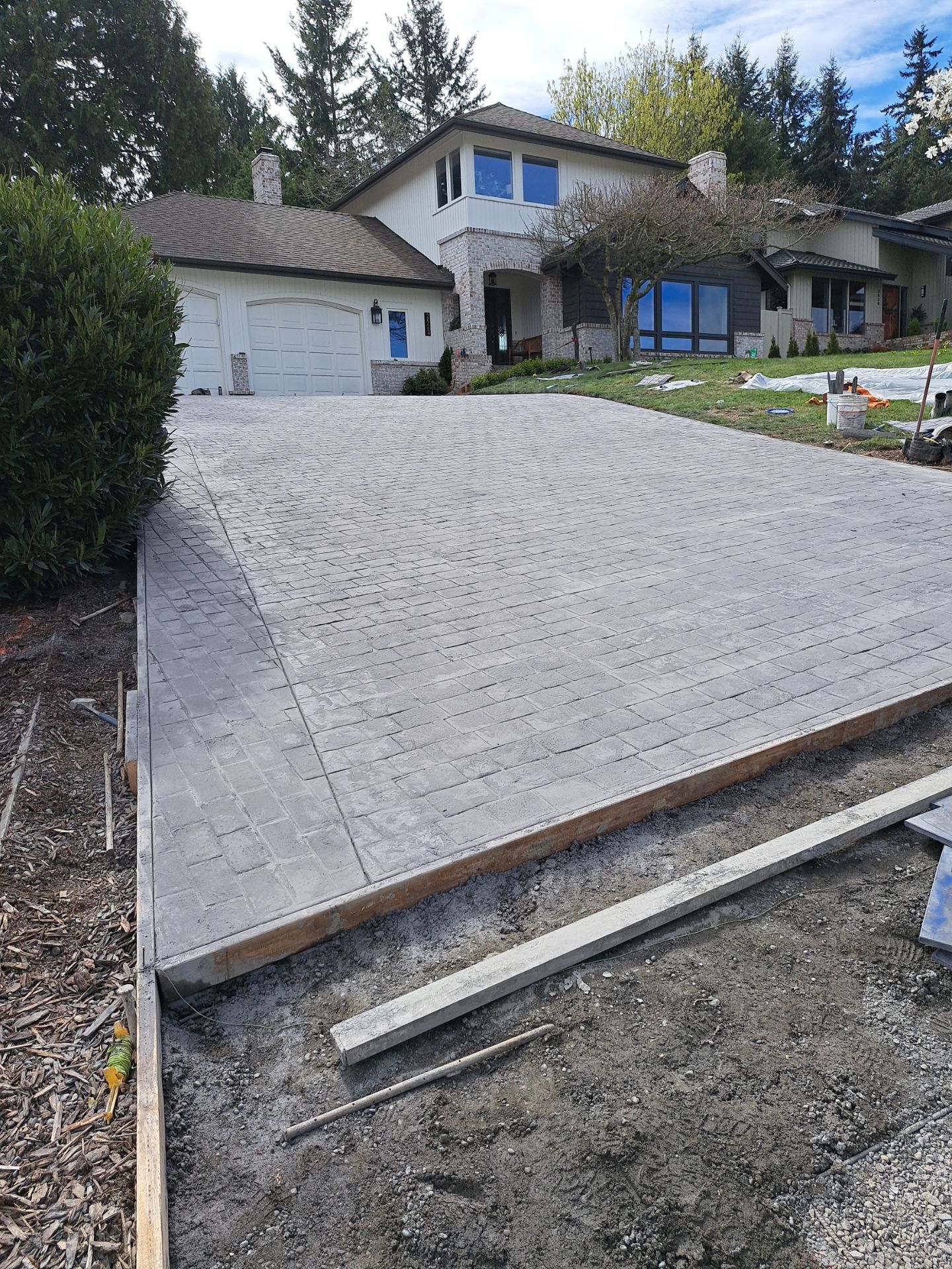 John | Stamped Concrete Driveway Makeover by Jireh Asphalt & Concrete Inc 