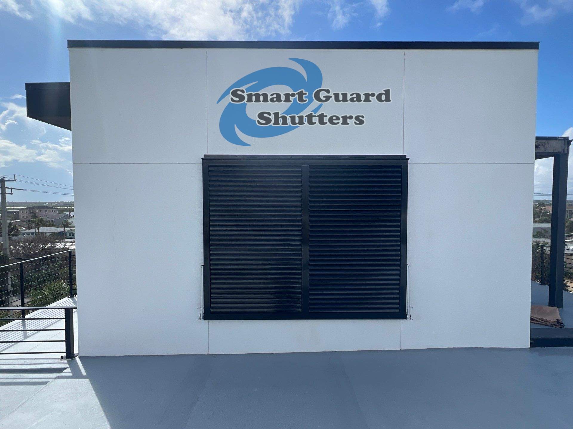  AstroGuard Hurricane Fabric & Impact Bahamas in Jet Black by Smart Guard Shutters