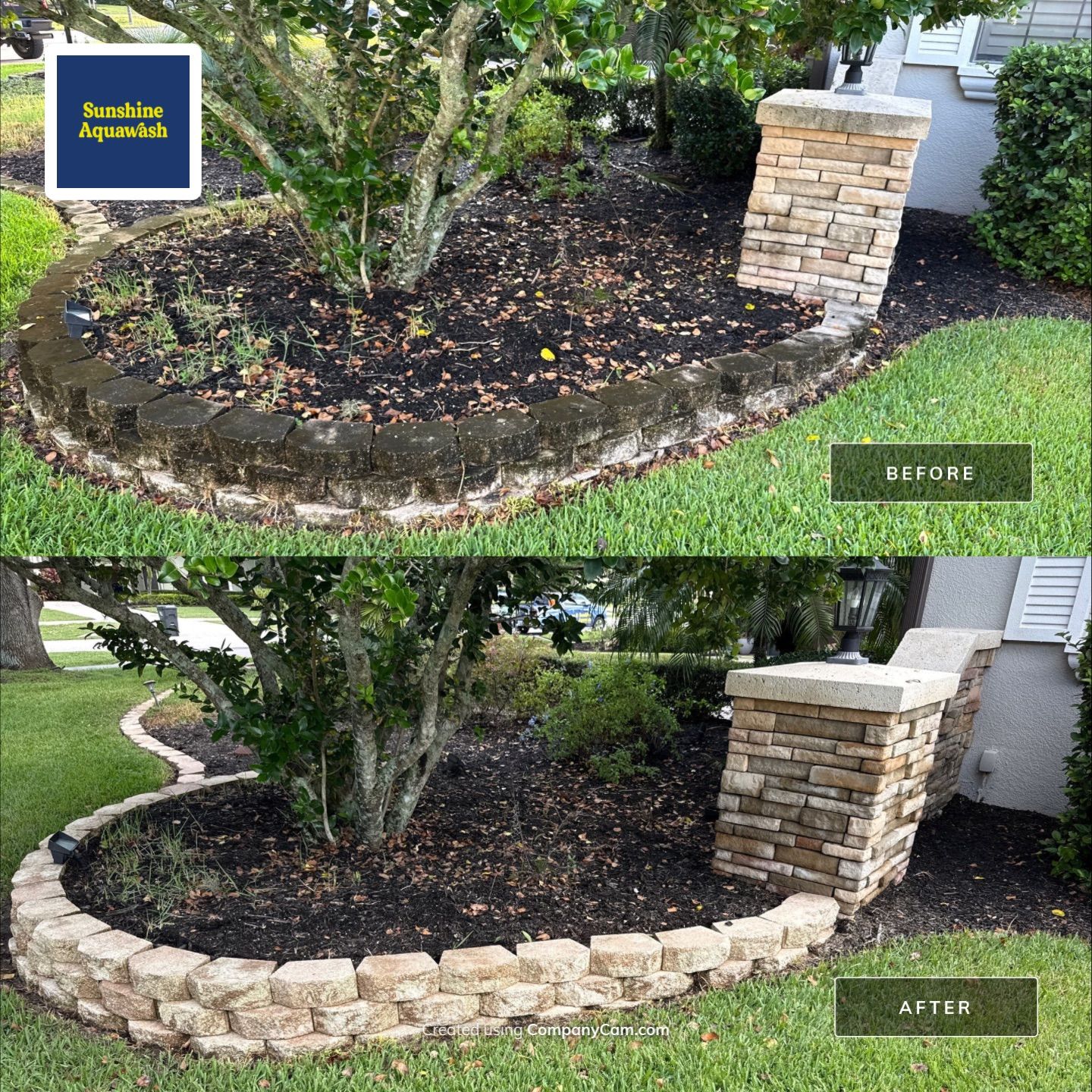 Tile Roof, Paver Pool Deck & Flowerbed Curbing Cleaning | Winding River Bradenton, FL Transformation by Sunshine AquaWash