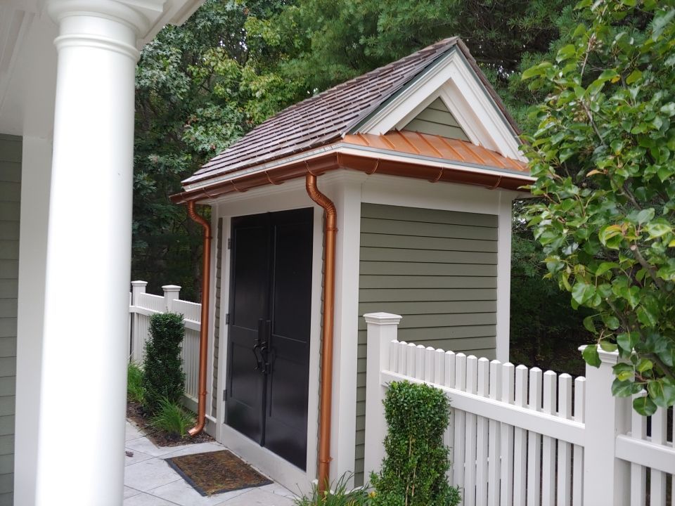 Berkley, MA Gutter Installation using 6" Coppertone Half Round Aluminum Gutter by Gutter Pro Enterprises