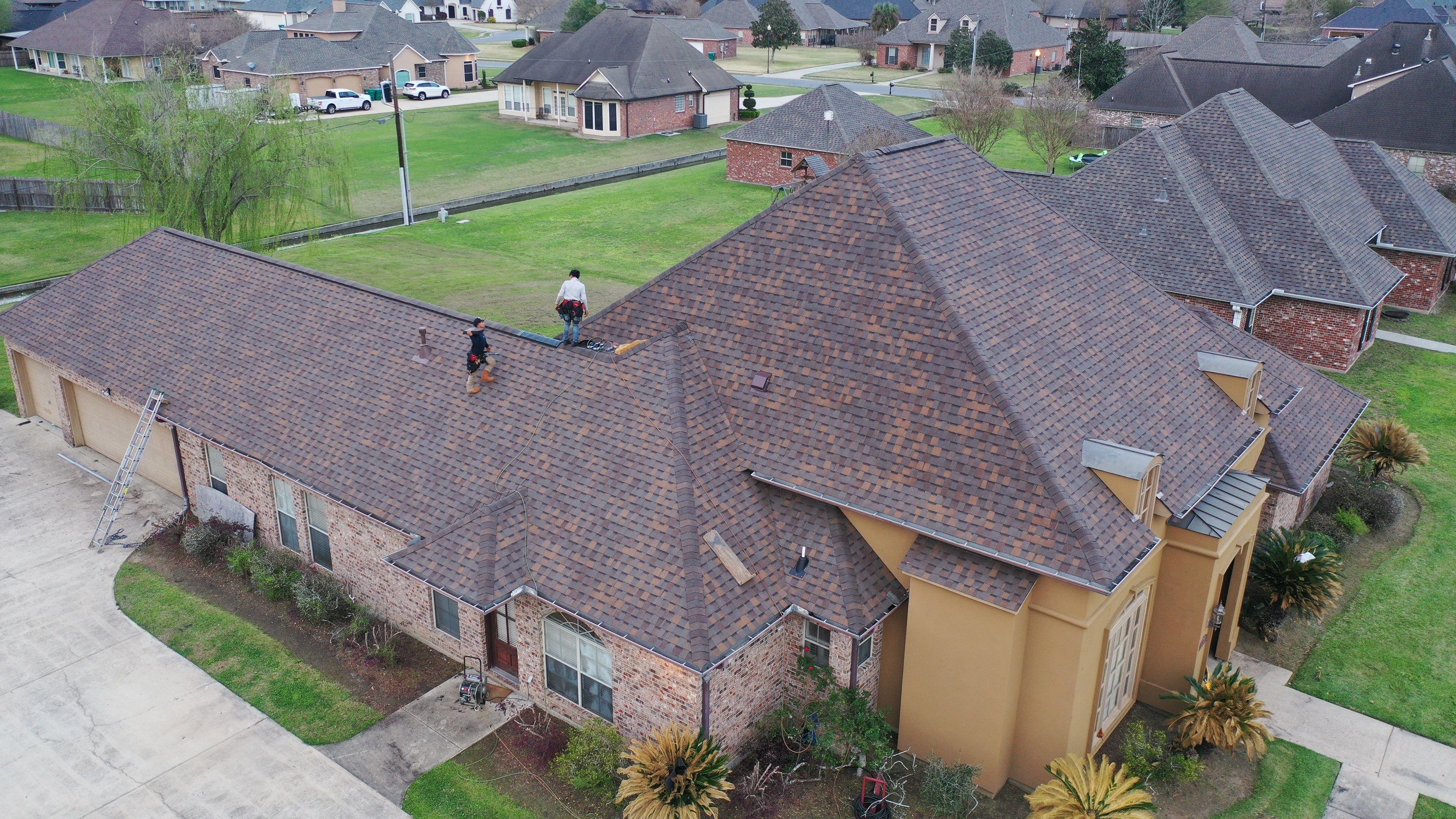 Residential Roofing Installation using Atlas Pinnacle Pristine Copper Canyon by Top Team Construction