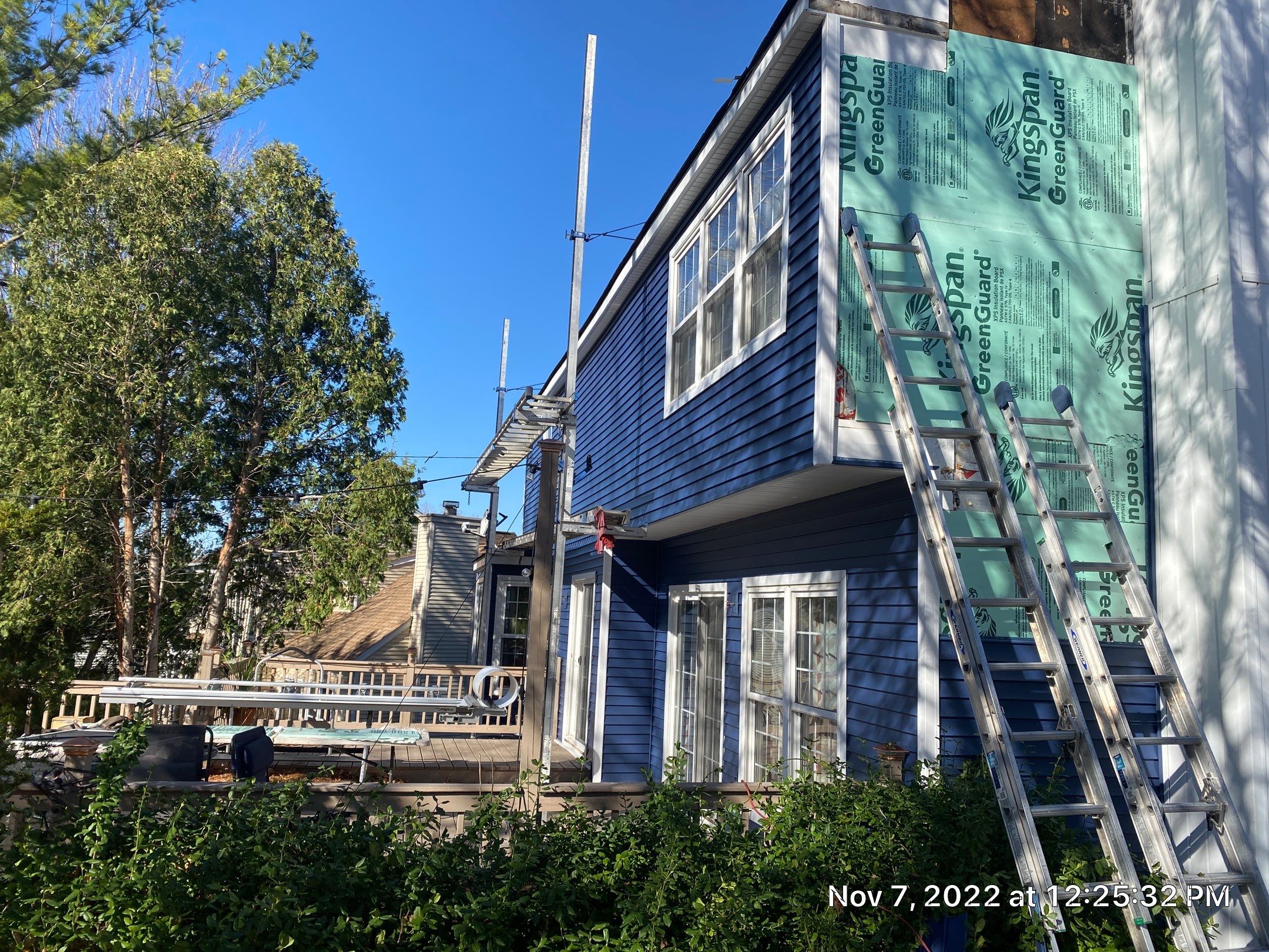 Siding Replacement using Certainteed Restoration Classic D4 Midnight Blue by 180 Contractors