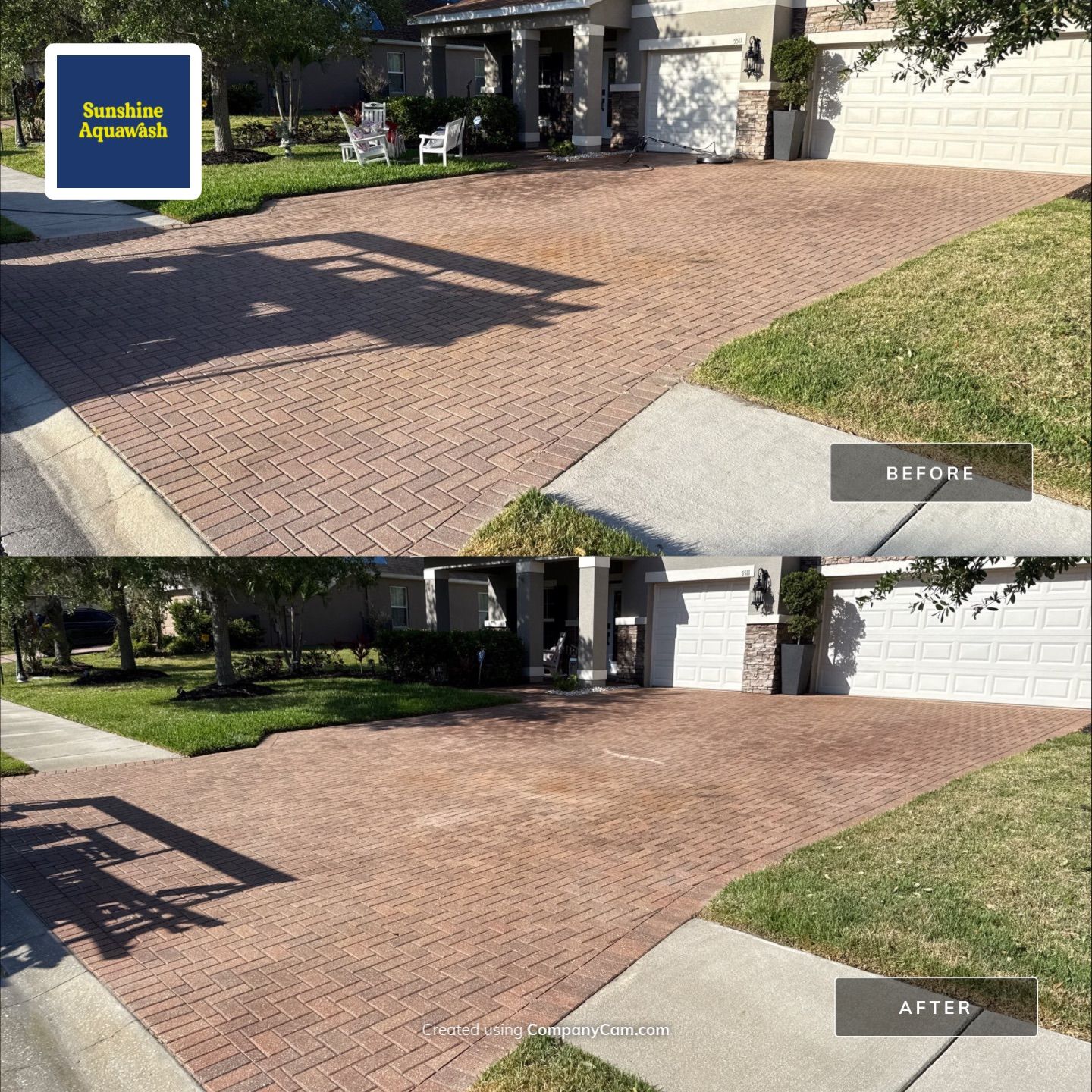 Paver Driveway & Sidewalk Cleaning | Oakleaf Hammock – Ellenton, FL by Sunshine AquaWash