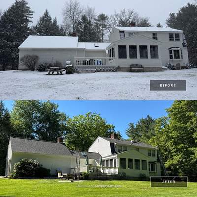 Bedford, NH Roof Replacement with Rot Repair, New Skylights & Owens Corning Duration Peppercorn Shingles