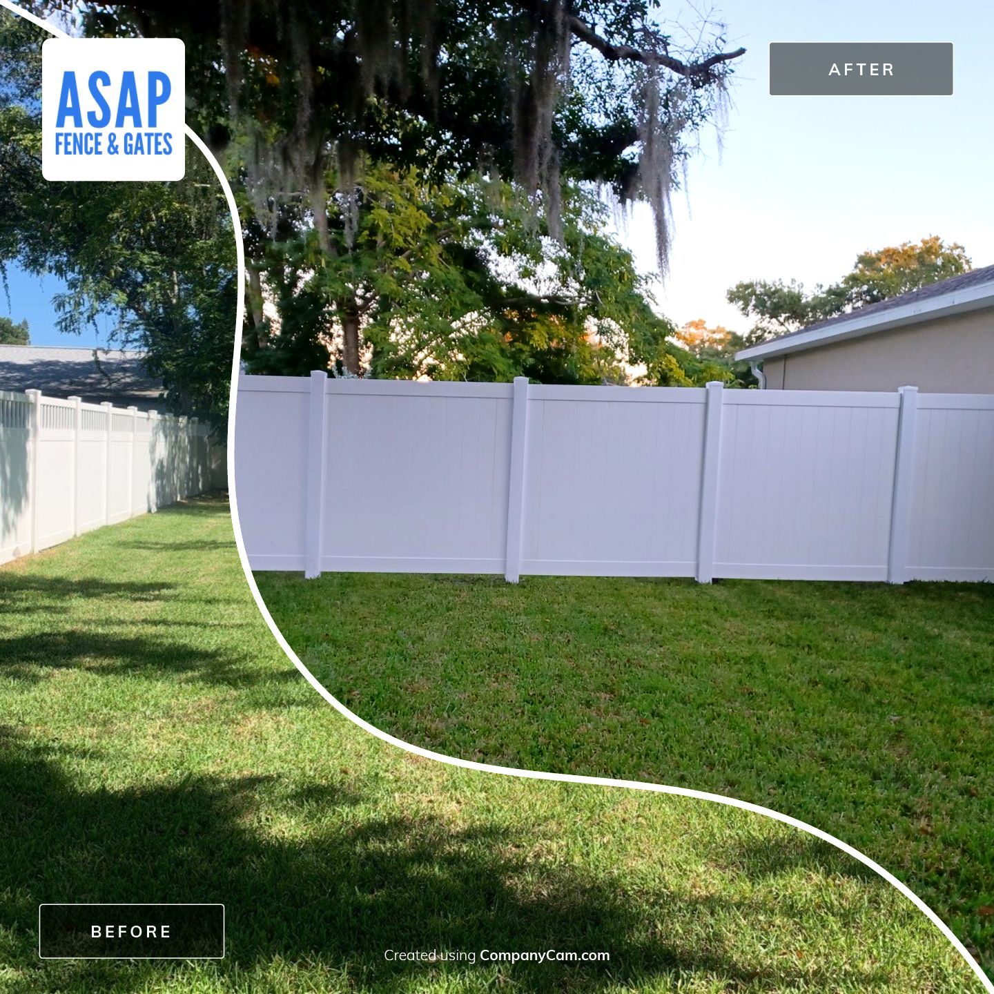 Bradenton FL 6 ft. Tall White Vinyl Privacy Fence by Asap fence and gates, LLC