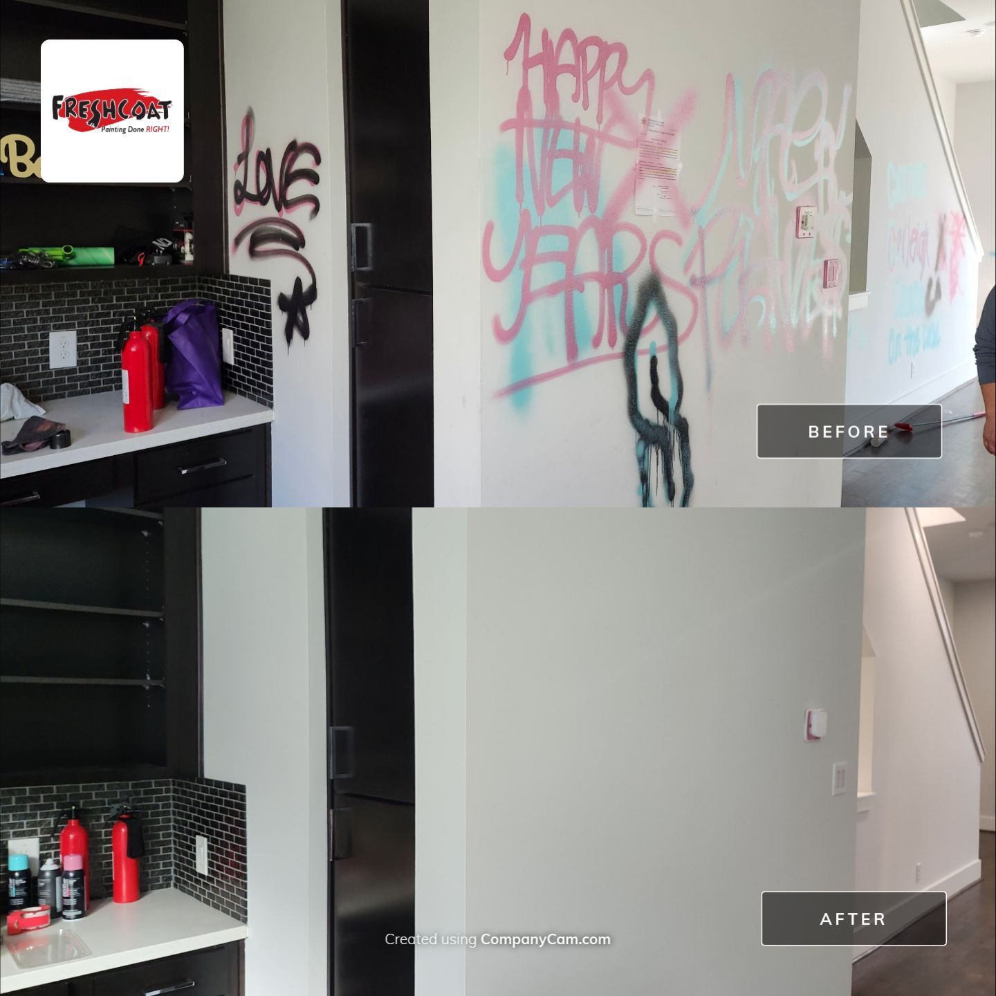 Graffiti Removal and Repaint by Fresh Coat Painters of NW Houston