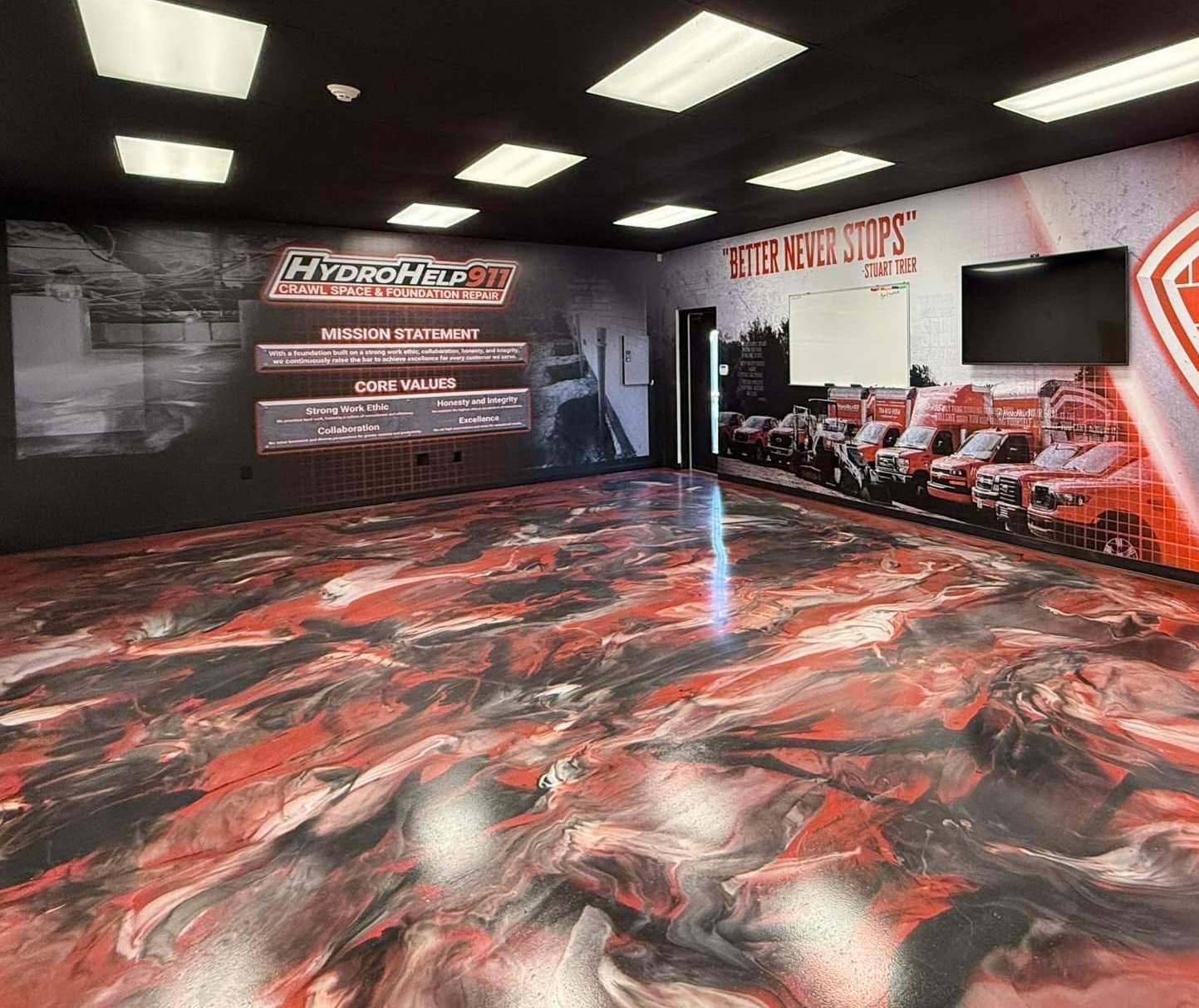 Metallic Epoxy Floor with Satin Finish by Endure Concrete Coatings