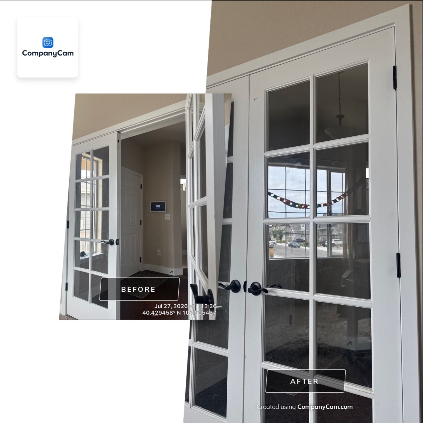Interior Office Upgrades and French Door Installation in Windsor by CompanyCam Sales Demo