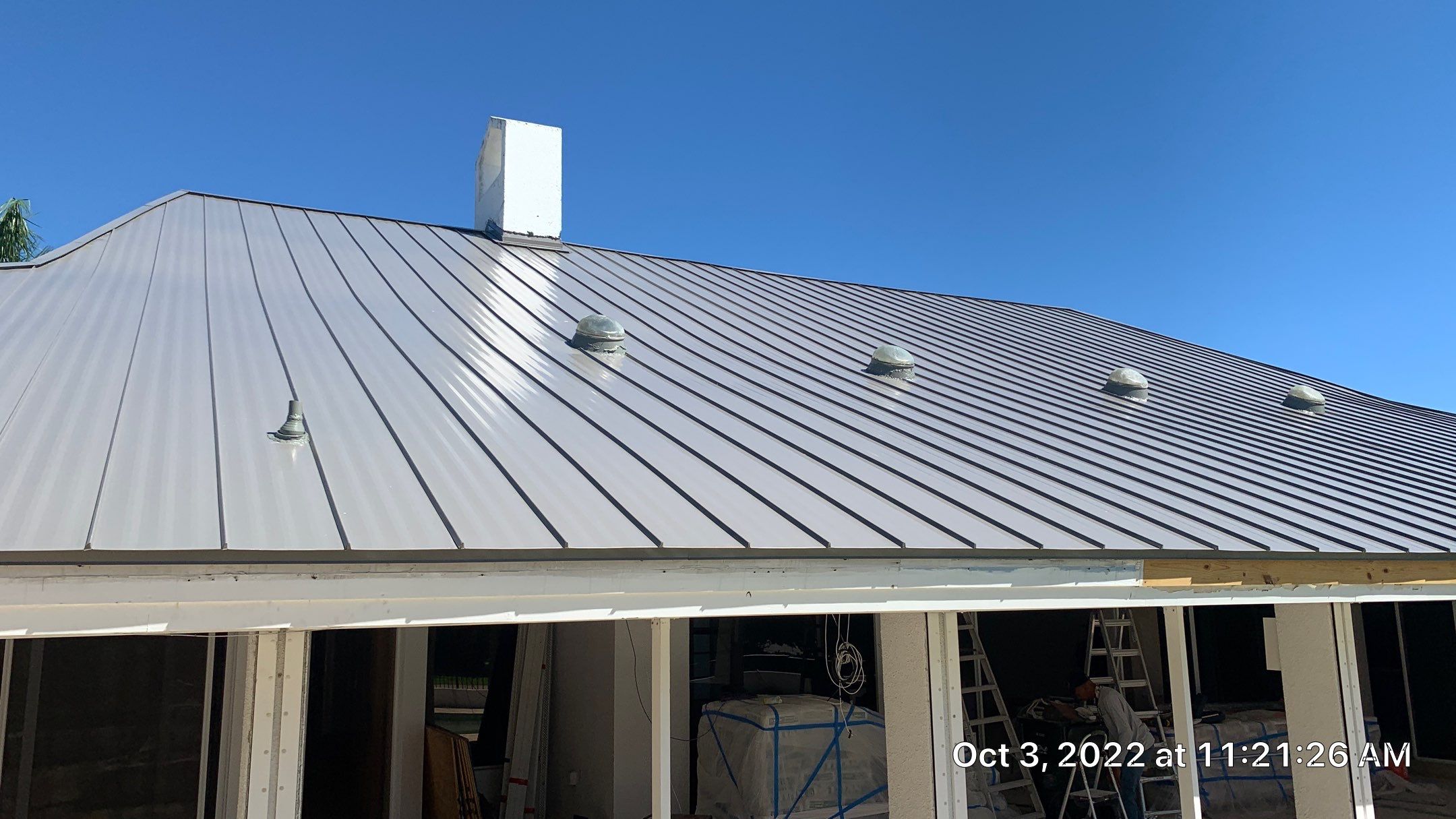 Residential Roofing Installation using 1" Nail strip metal roof by BLUES BROTHERS ROOFING