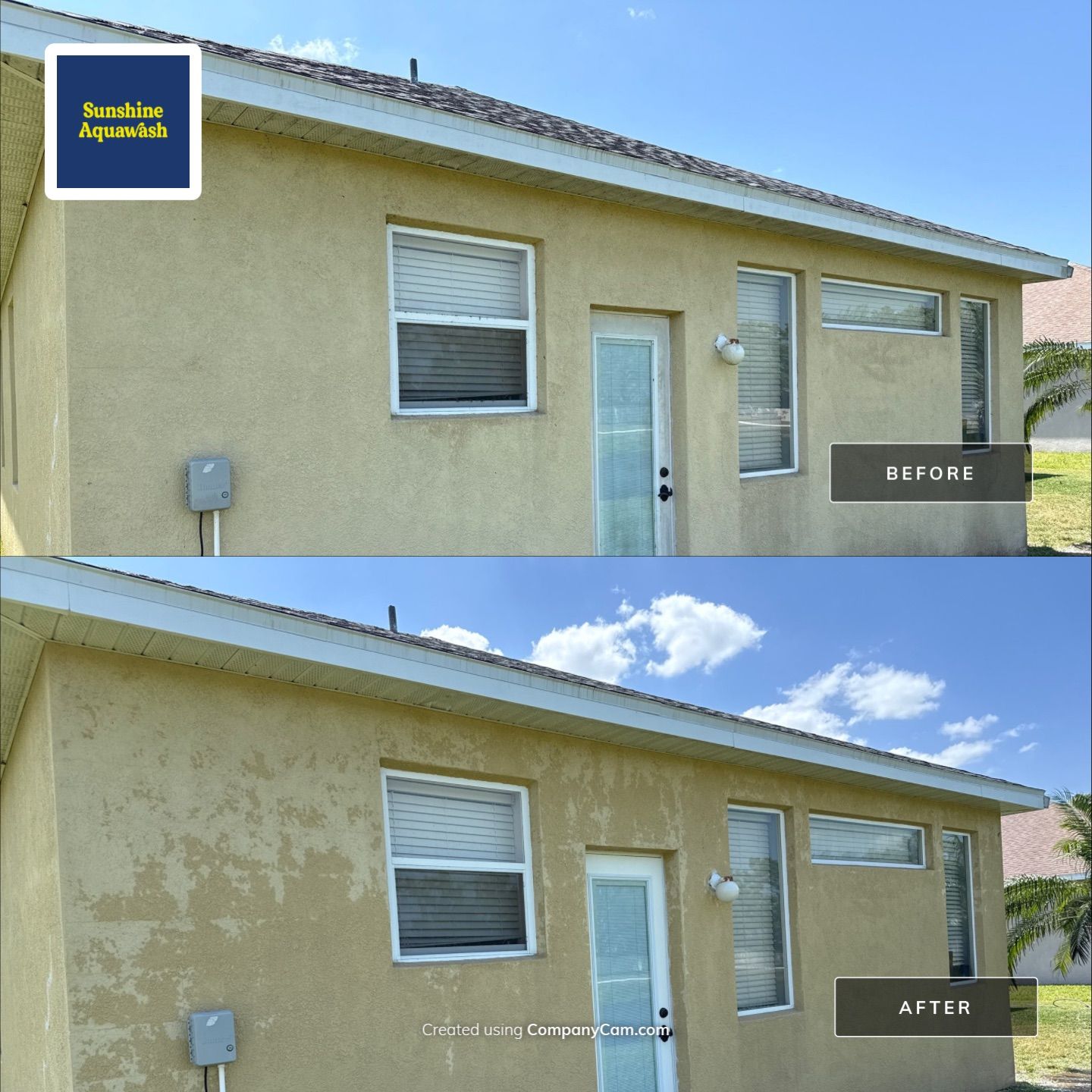 Driveway & Rear Wall Soft Wash | Lexington Community | Parrish, FL | Sunshine AquaWash by Sunshine AquaWash