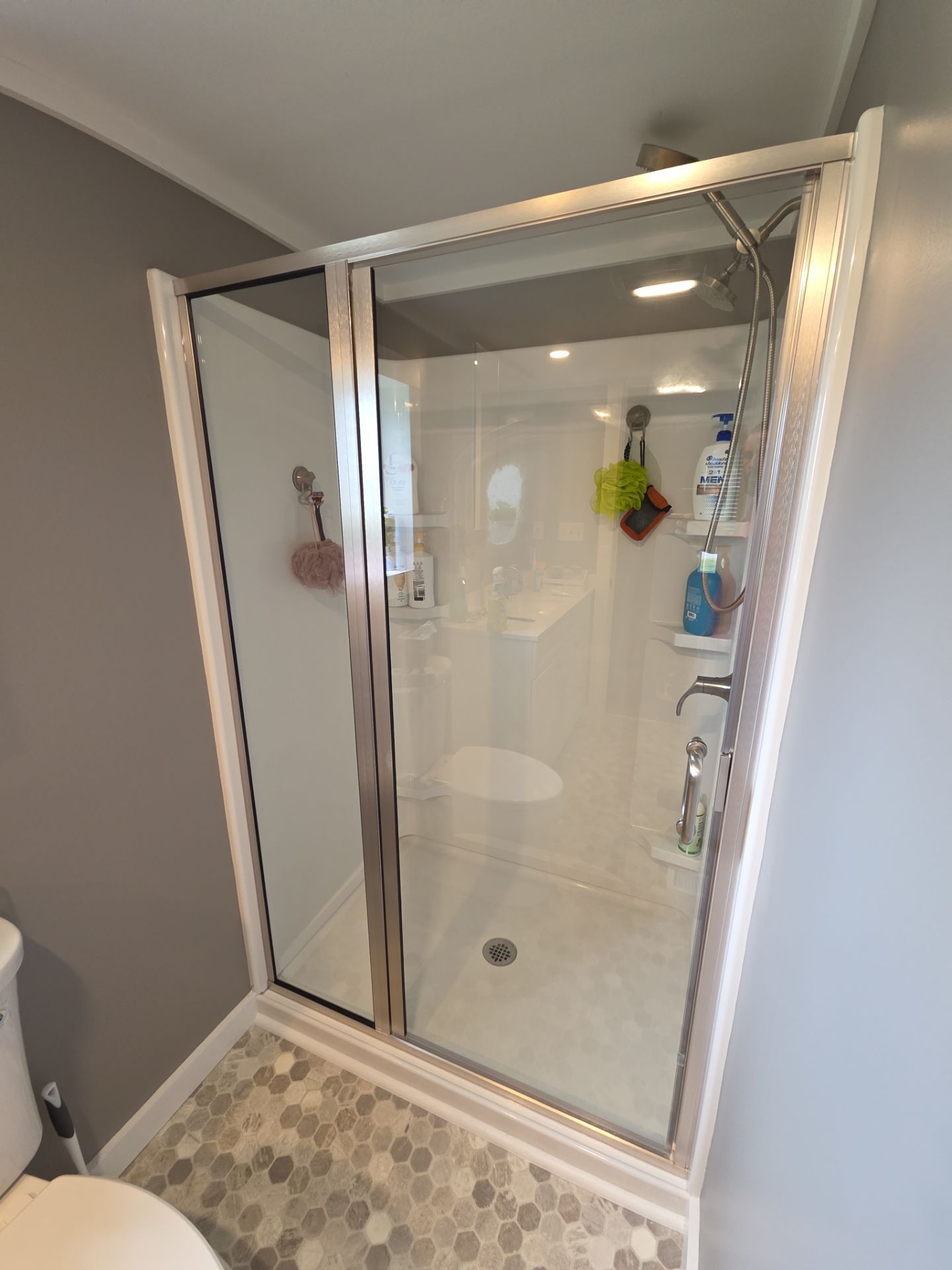 Bathroom Remodel using Alumax Shower by Cheshire Glass Company